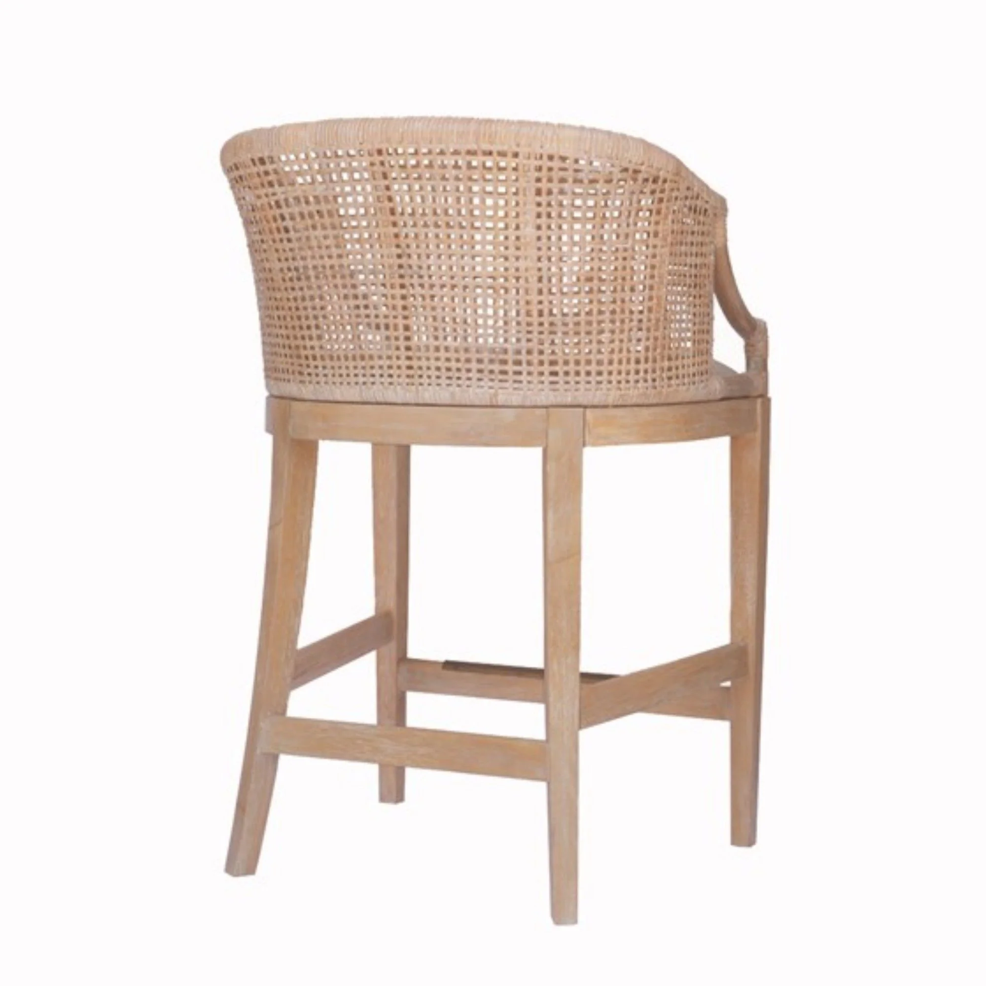Casual Handcrafted Rattan Counter Stool - Image 9