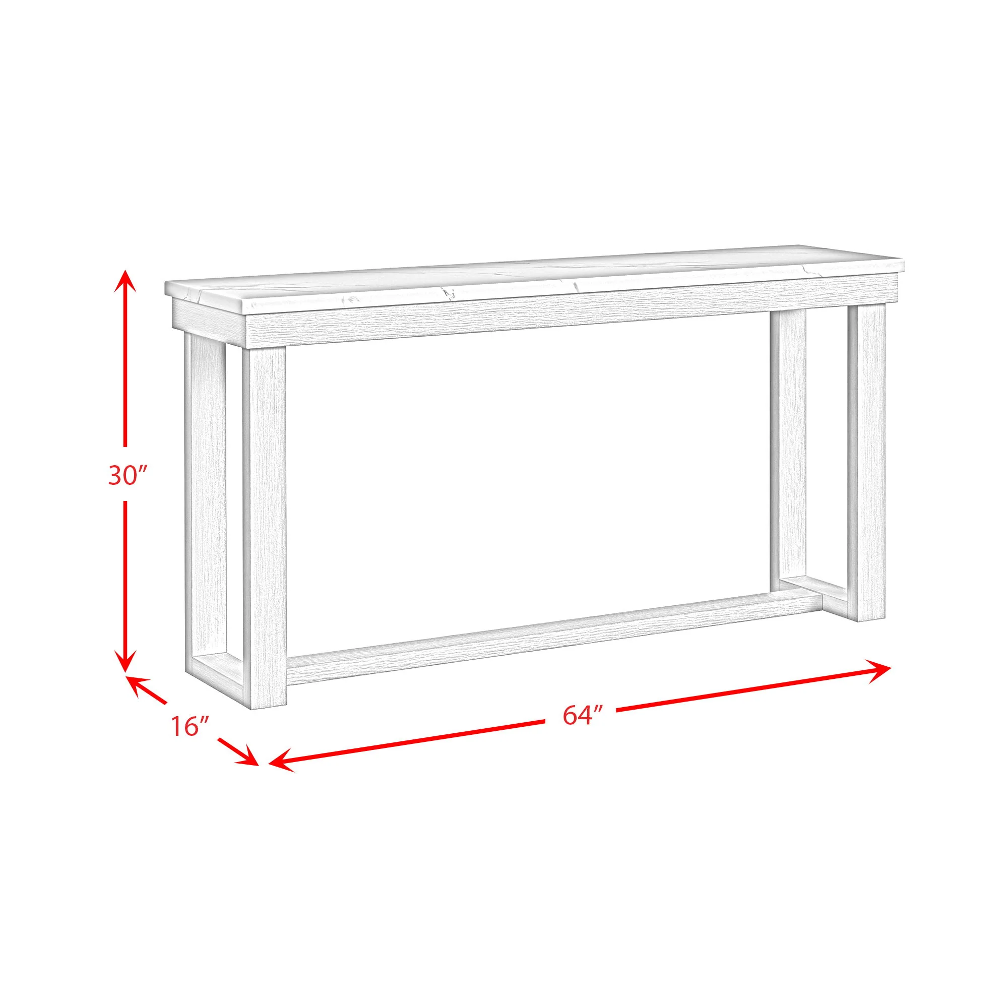 Catilin - Sofa Table - Brushed White - Image 4
