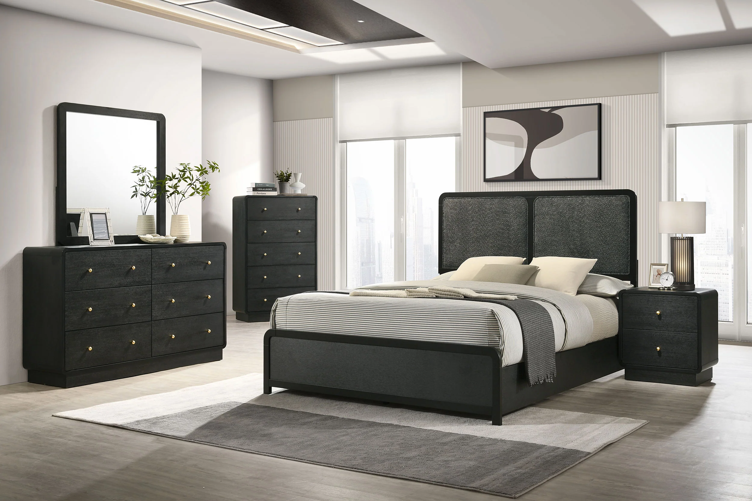 Cavelle 2-Drawer Nightstand Bedside Table Black - Image 13