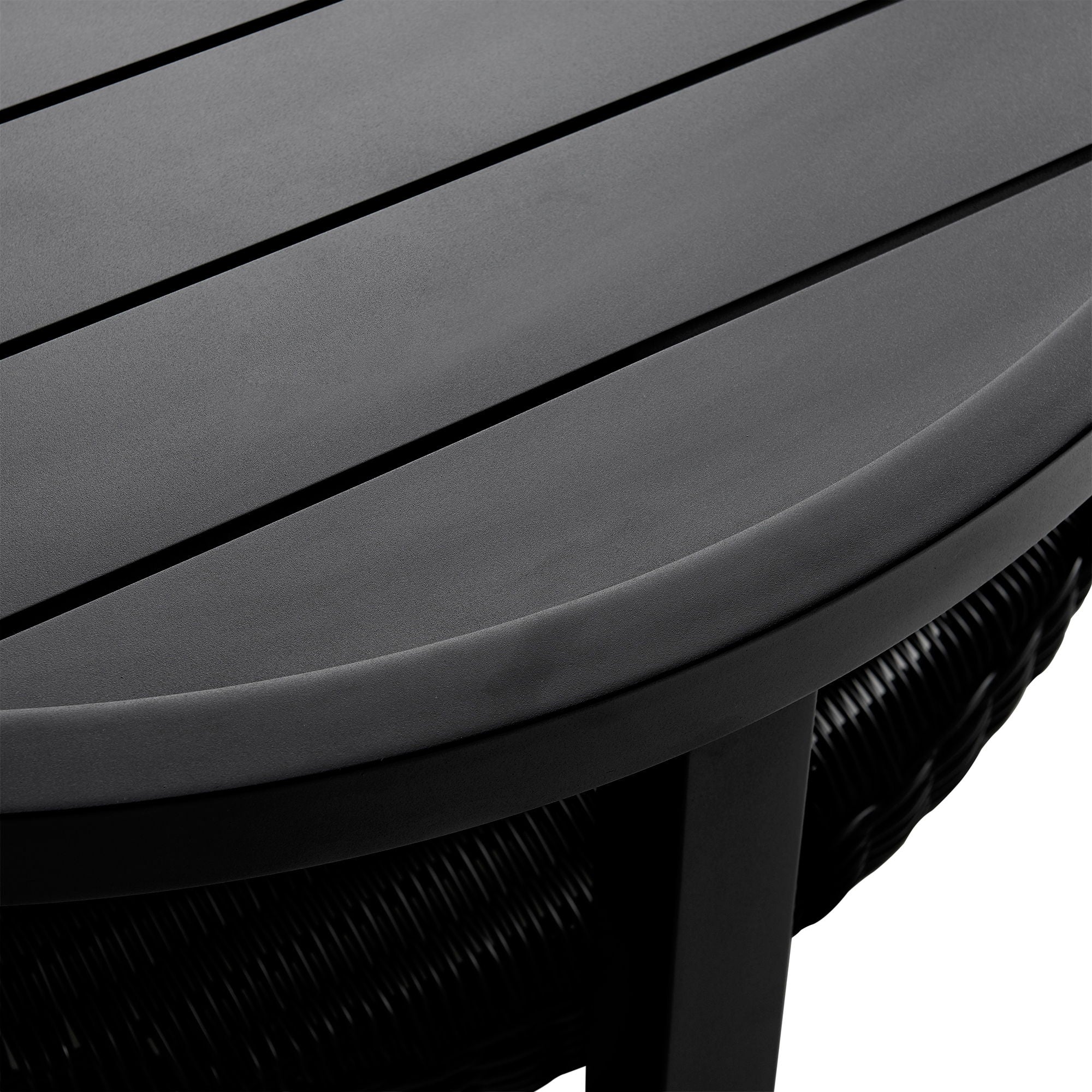 Cayman - 5 Piece Black Aluminum Outdoor Seating Set With Dark Gray Cushions - Image 6