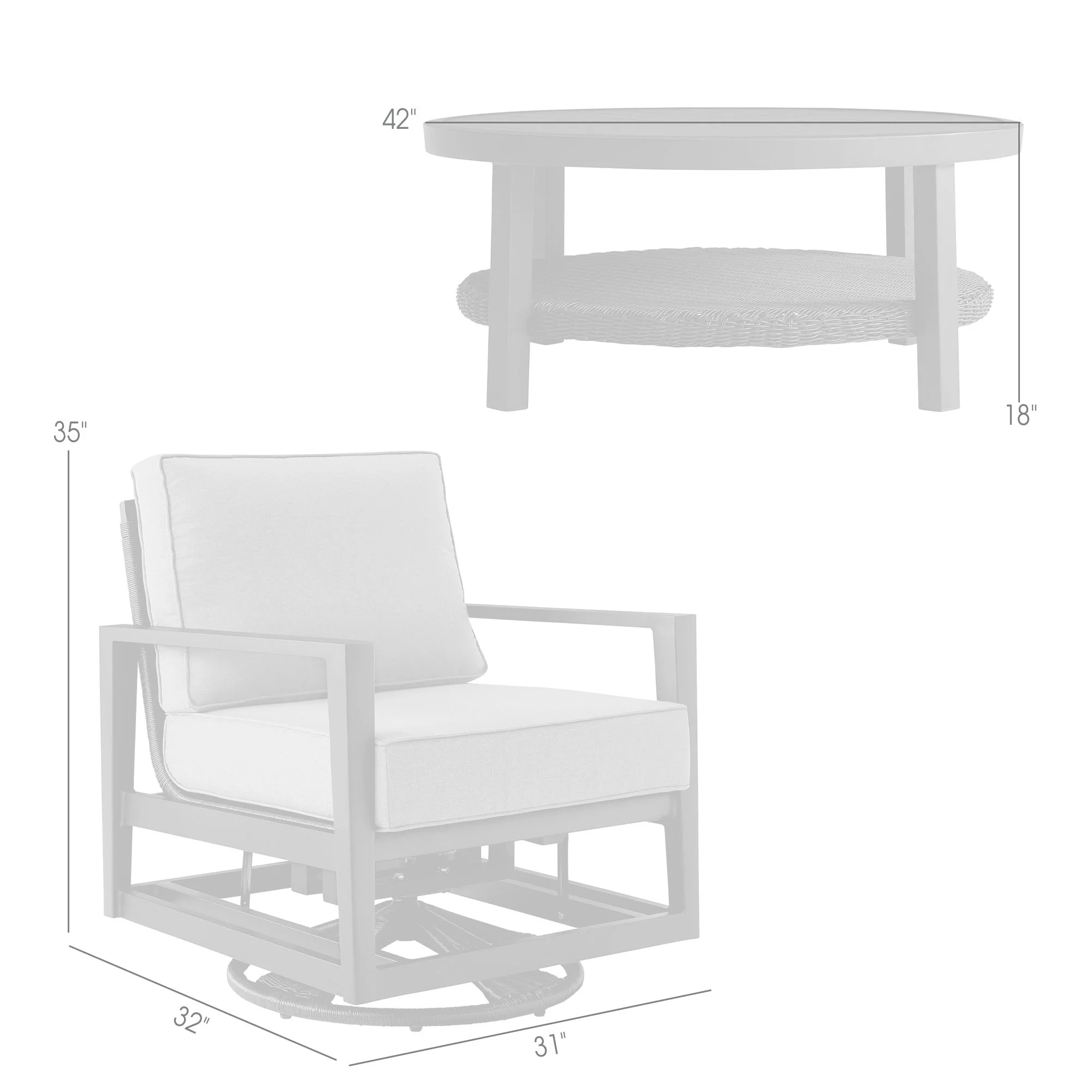 Cayman - Aluminum Outdoor Seating Set With Cushion - Image 18