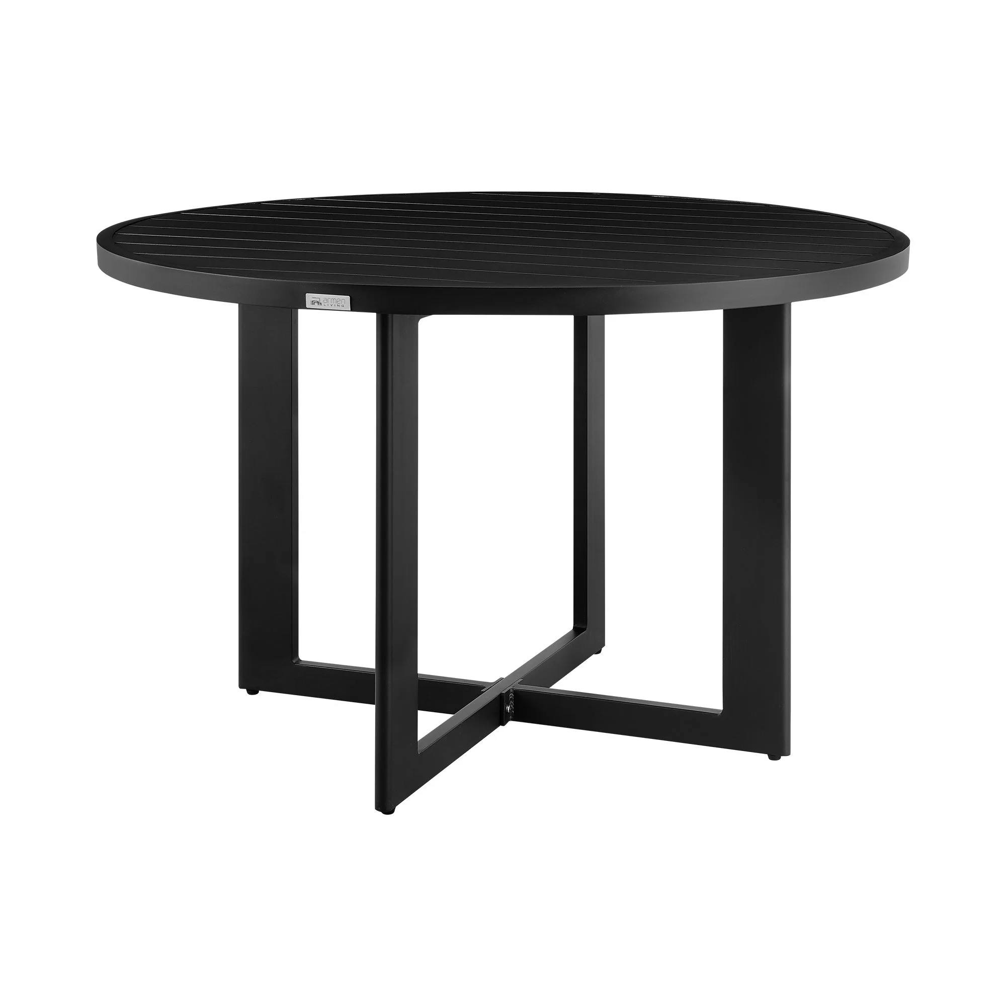 Cayman - Outdoor Patio 5-Piece Round Dining Table Set In Aluminum With Gray Cushions - Image 5