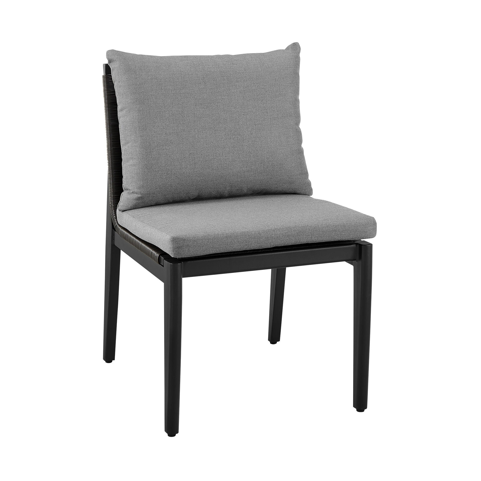 Cayman - Outdoor Patio Dining Chairs In Aluminum With Gray Cushions - (Set Of 2) - Image 9