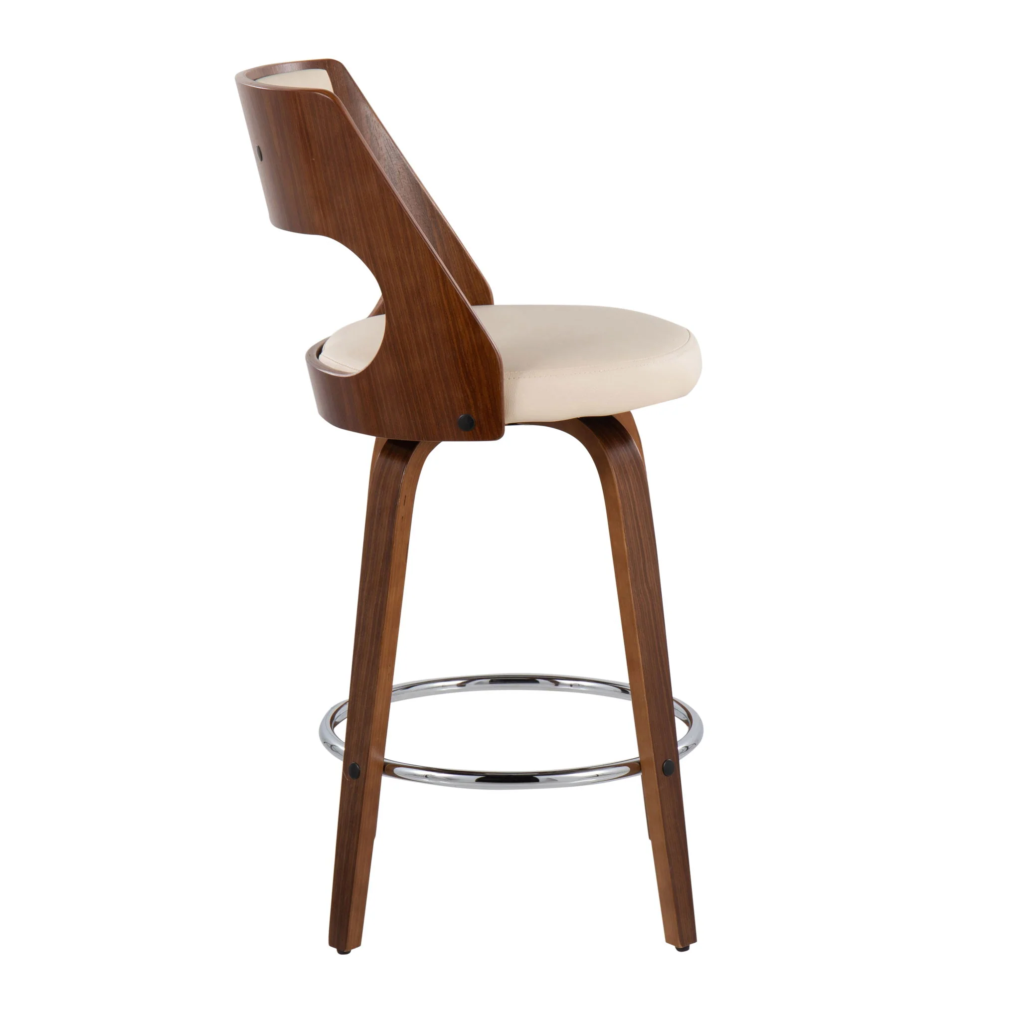 Cecina - Mid-Century Modern Fixed Height Counter Stool With Swivel And Round Footrest (Set of 2) - Image 11