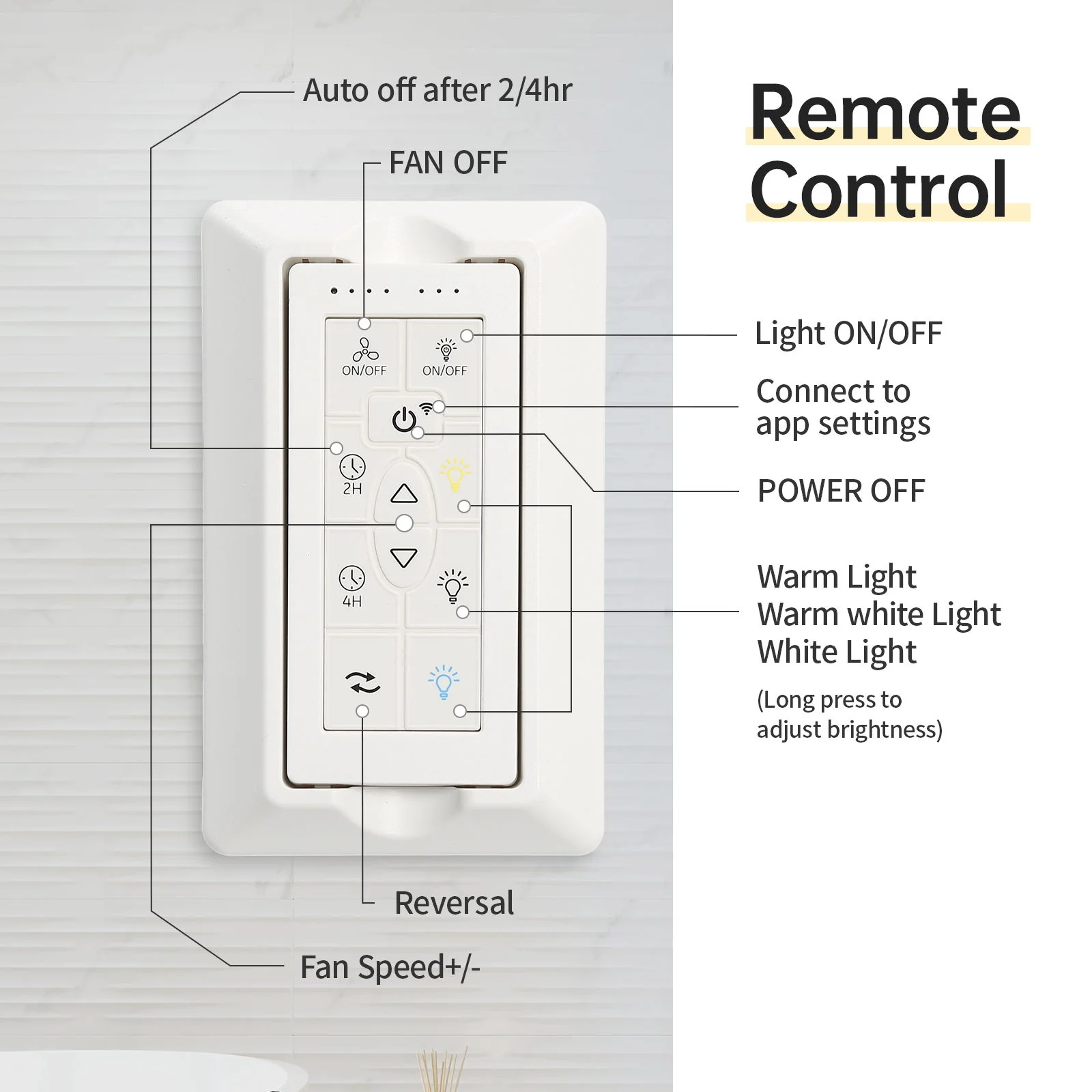 Ceiling Fan With Dimmable LED Light, 8 Blades, Reversible DC Motor, Remote Control - Image 13