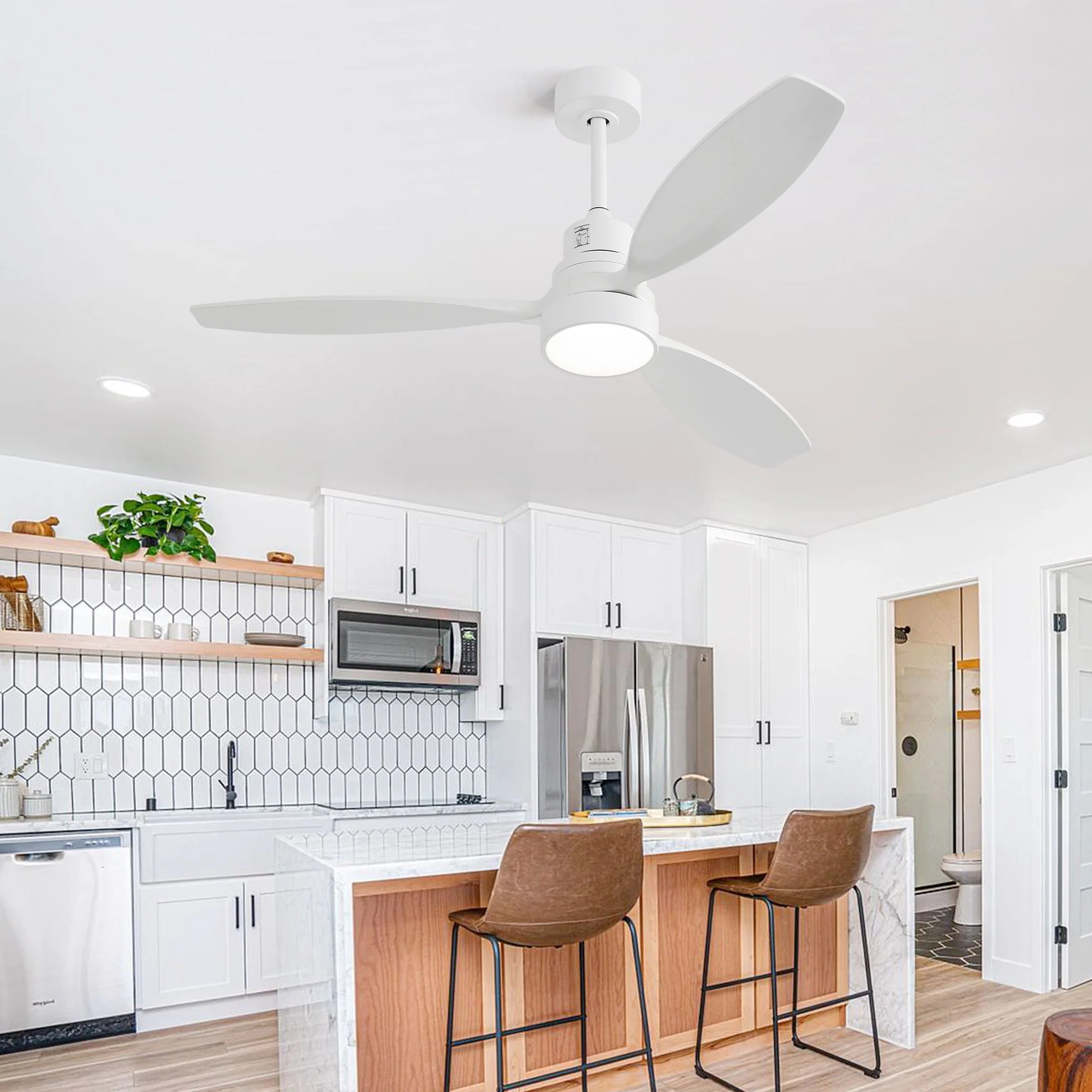 Ceiling Fan With Reversible DC Motor, LED Light, Solid Blades, Remote Control - Image 14