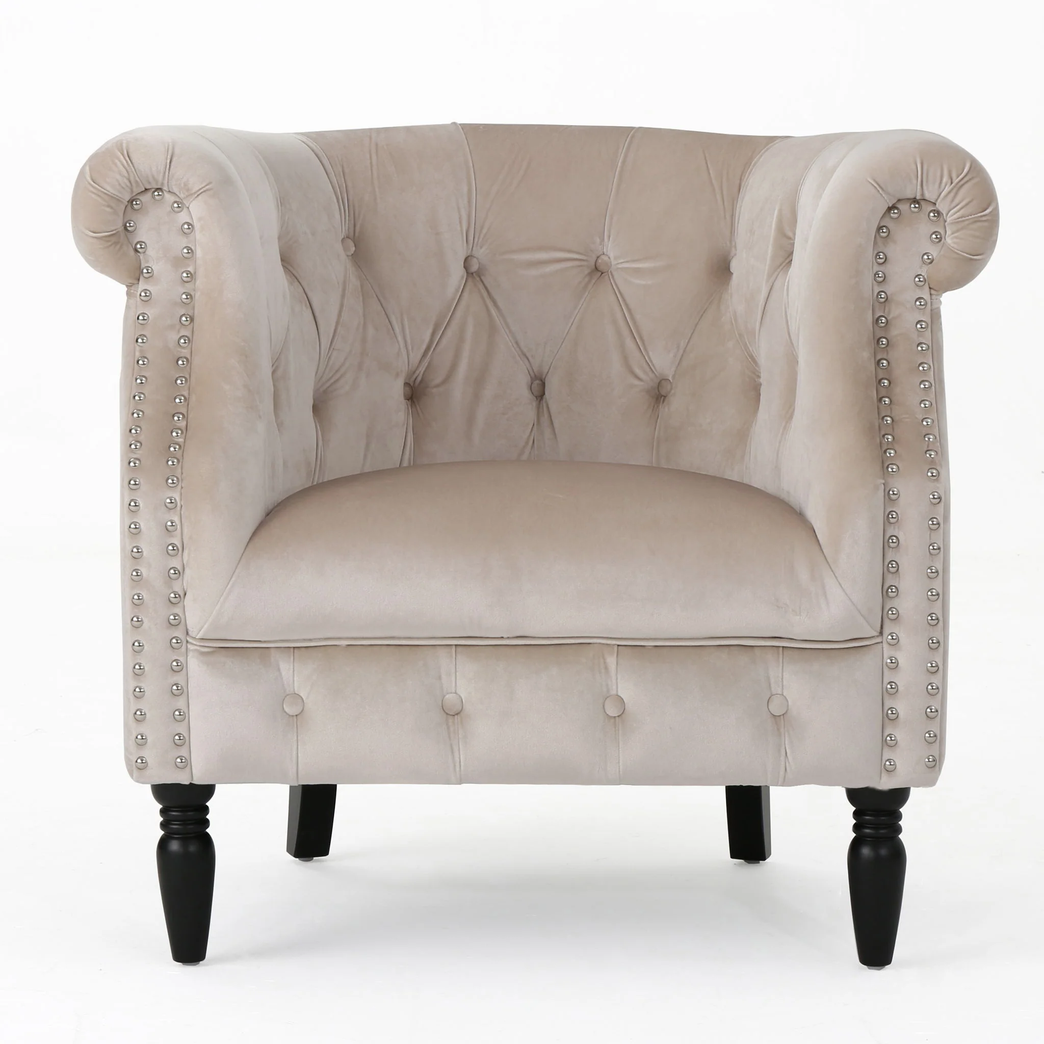 Celestialis - Upholstered Club Chair With Tub Design And Rolled Recessed Armrests - Image 4