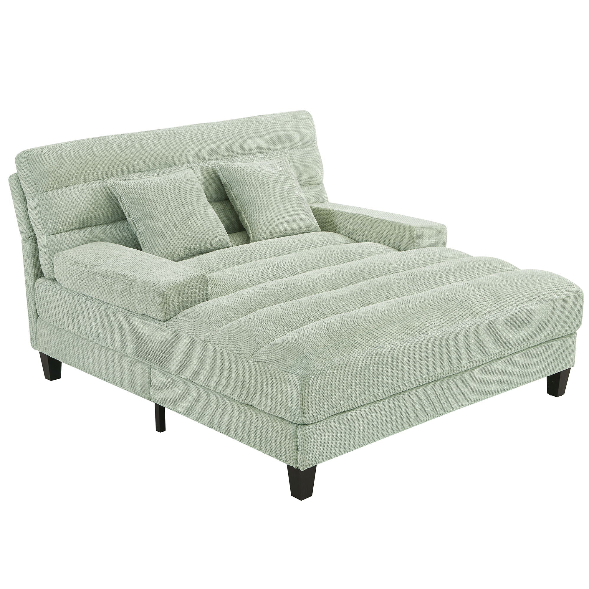 Chaise Bed Lounge Sofa Chair With Adjustable Backrest And LED Light Strip - Image 2