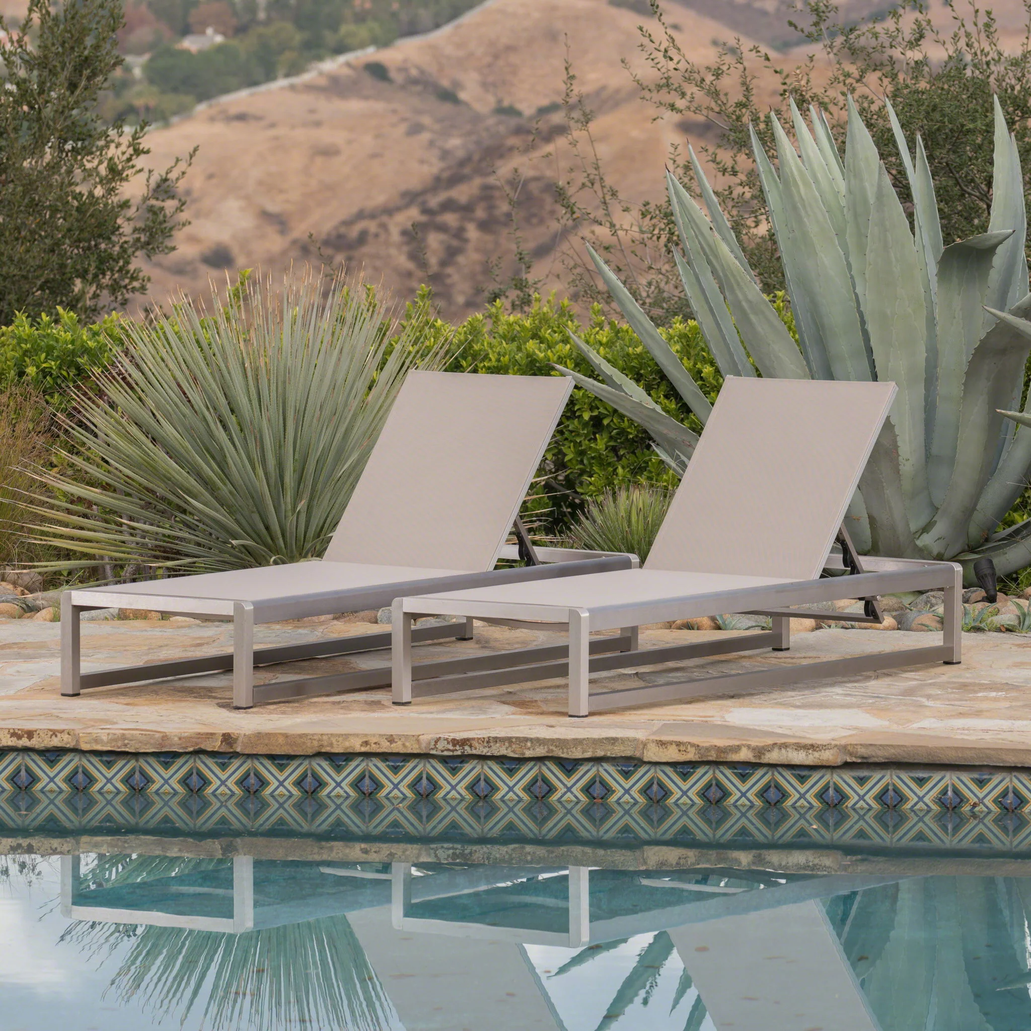 Chaise Lounge With 5 Reclining Positions, Outdoor Patio Lounge Chairs - Image 40