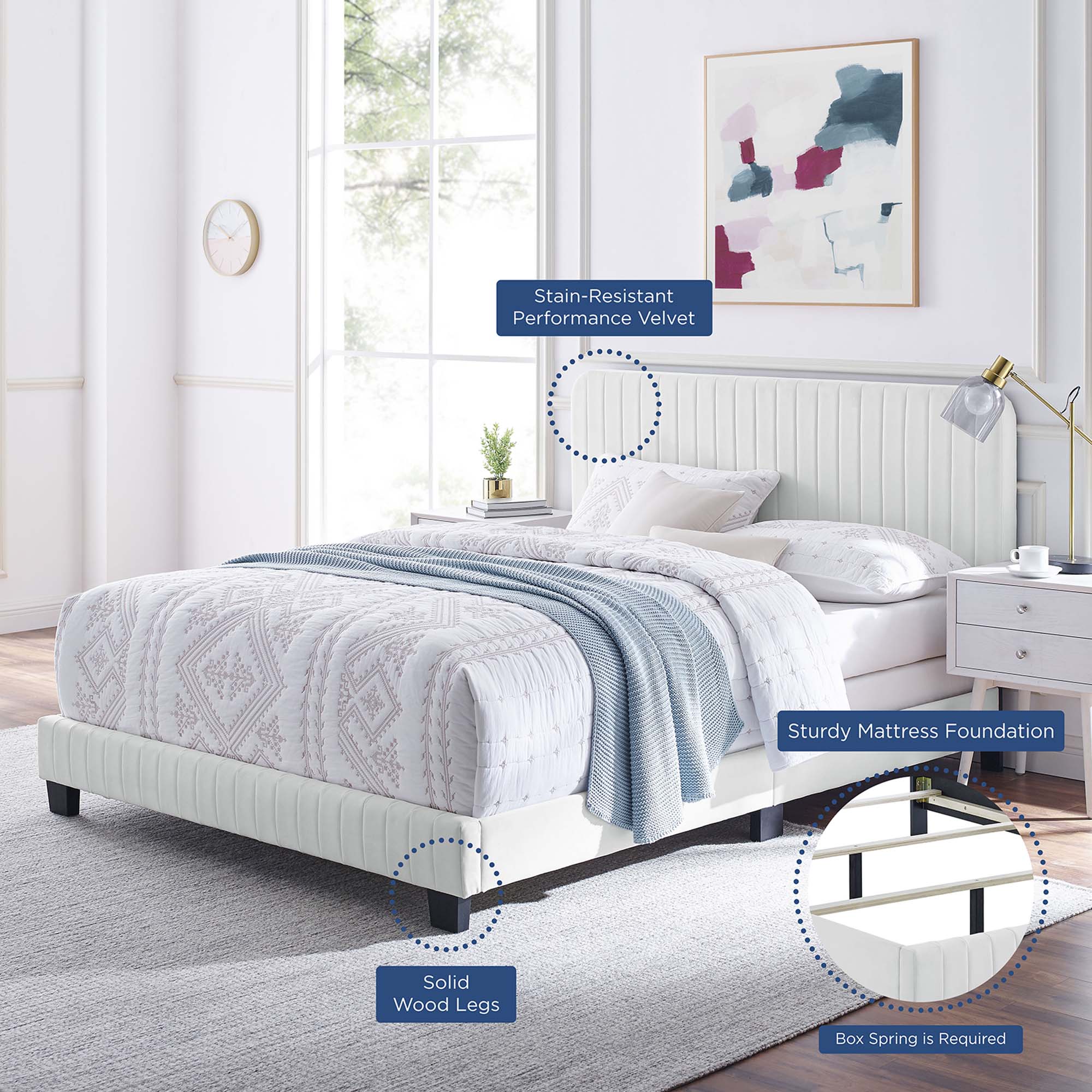 Channel Tufted Performance Velvet Bed - Image 105