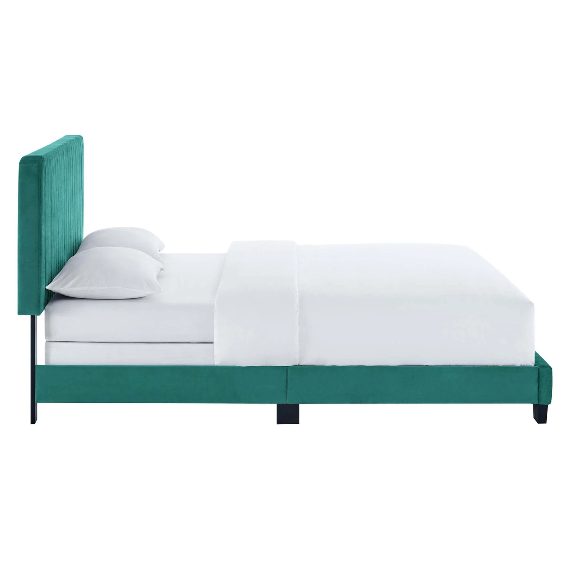 Channel Tufted Performance Velvet Bed - Image 38
