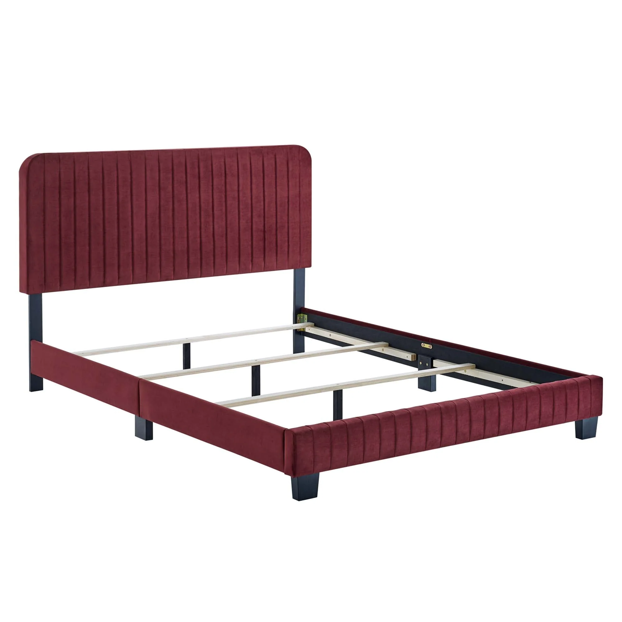Channel Tufted Performance Velvet Bed - Image 52