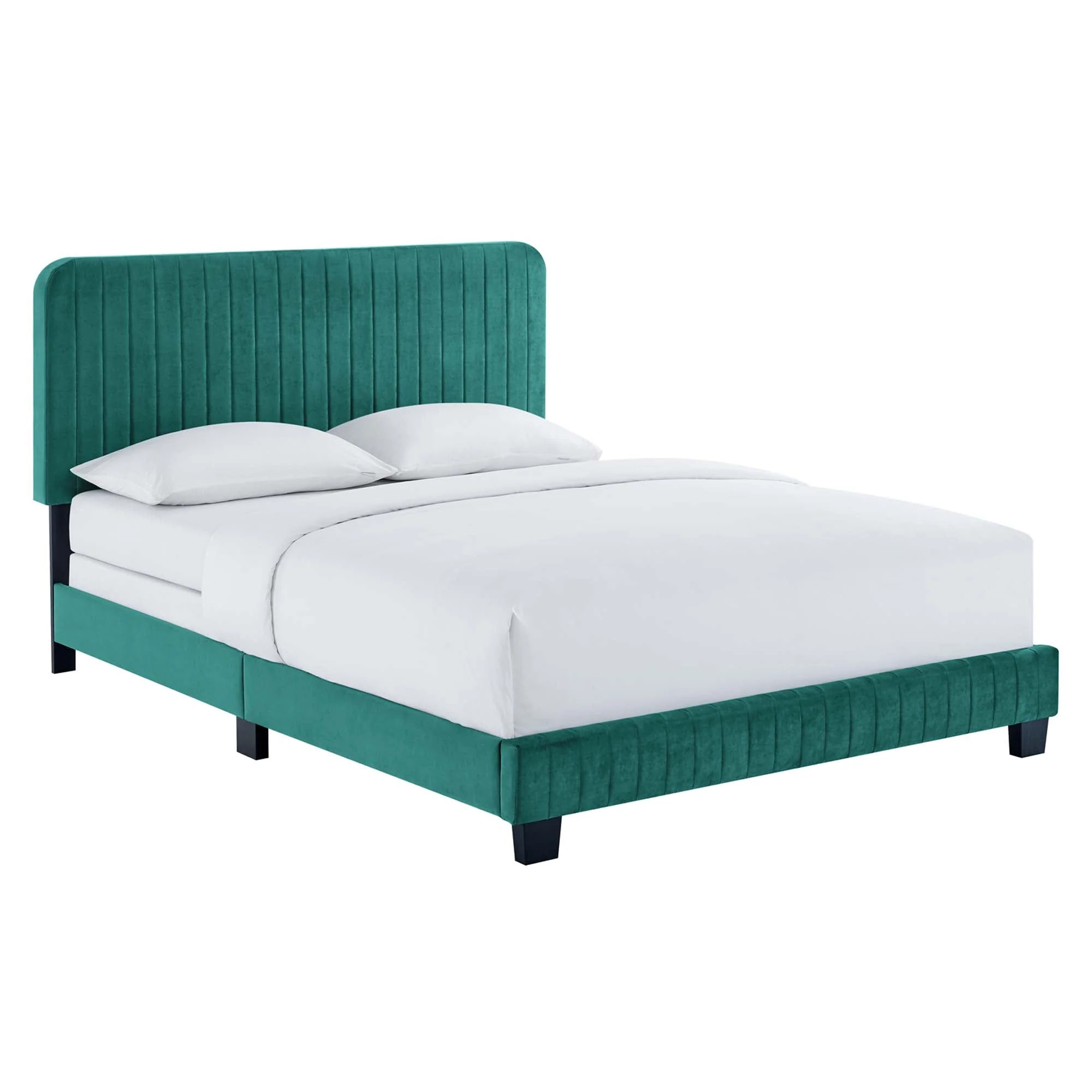 Channel Tufted Performance Velvet Bed - Image 96