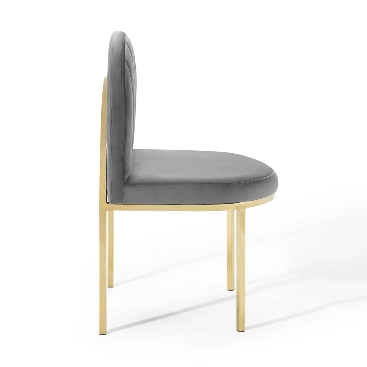 Performance Velvet Dining Side Chair – Glam Deco Gold - Image 2