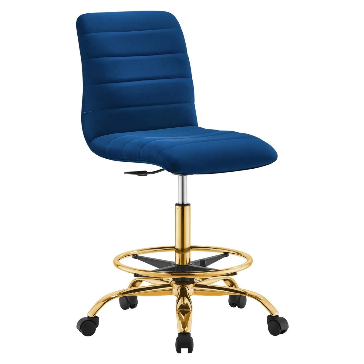 Channel Tufted Performance Velvet Drafting Chair – Comfortable Upholstered Drafting Stool - Image 19
