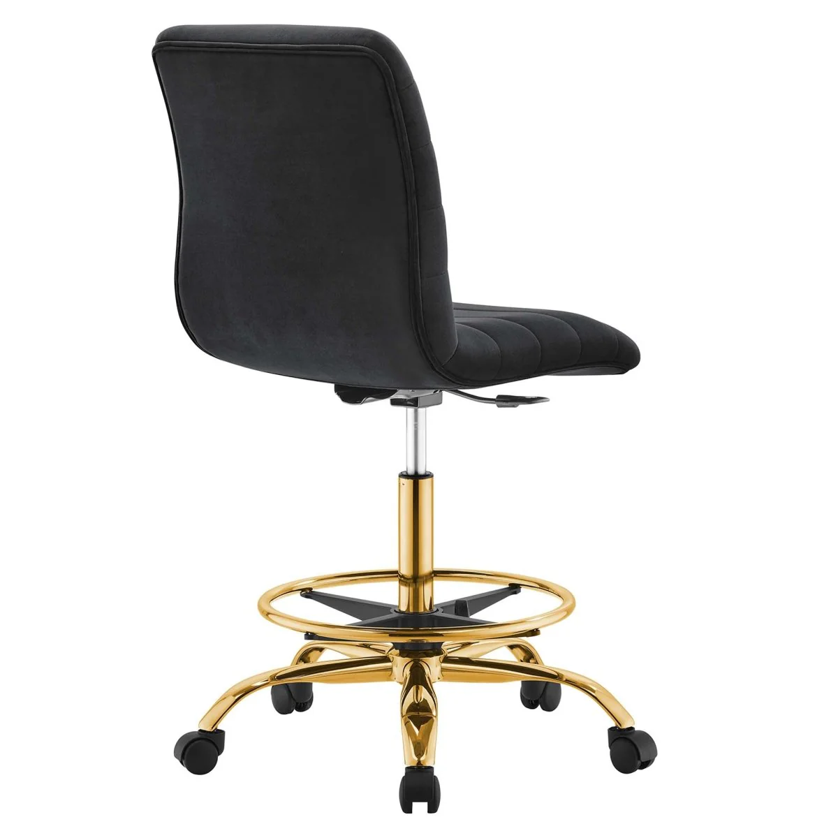 Channel Tufted Performance Velvet Drafting Chair – Comfortable Upholstered Drafting Stool - Image 50