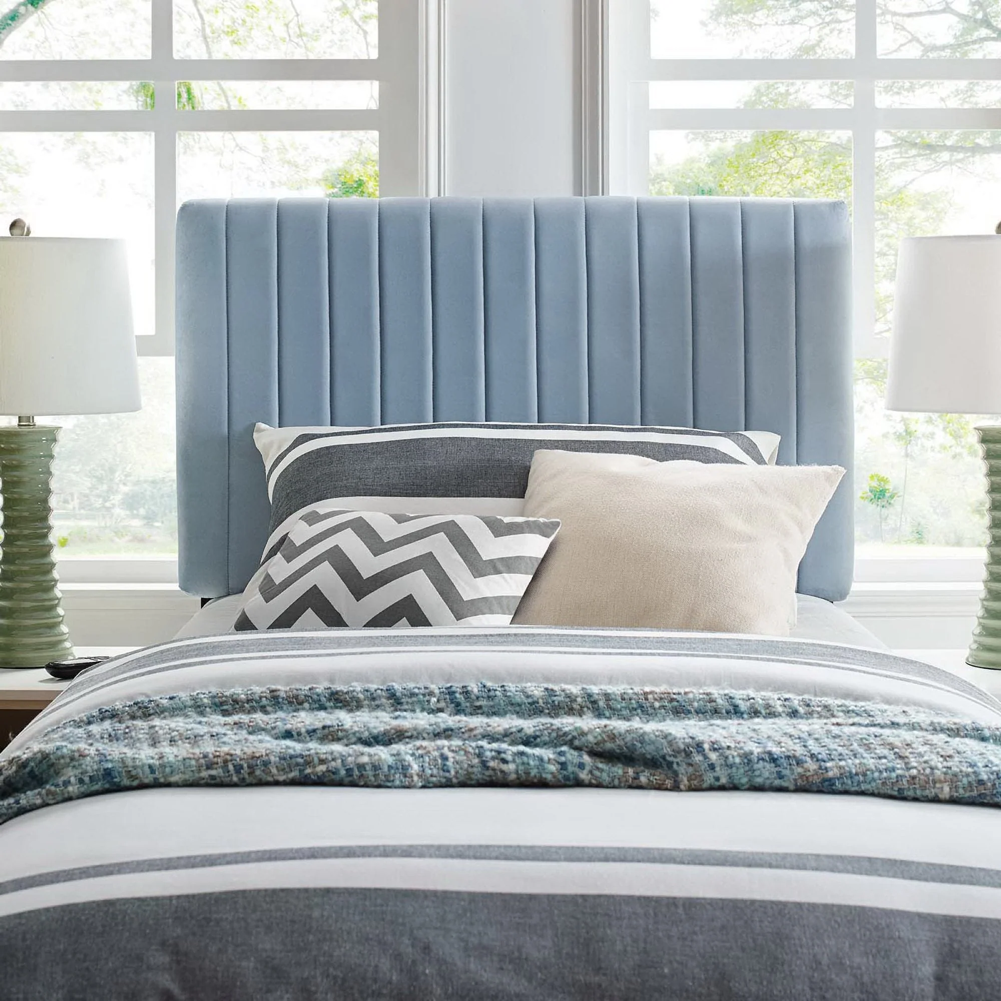 Channel Tufted Performance Velvet Headboard - Image 6