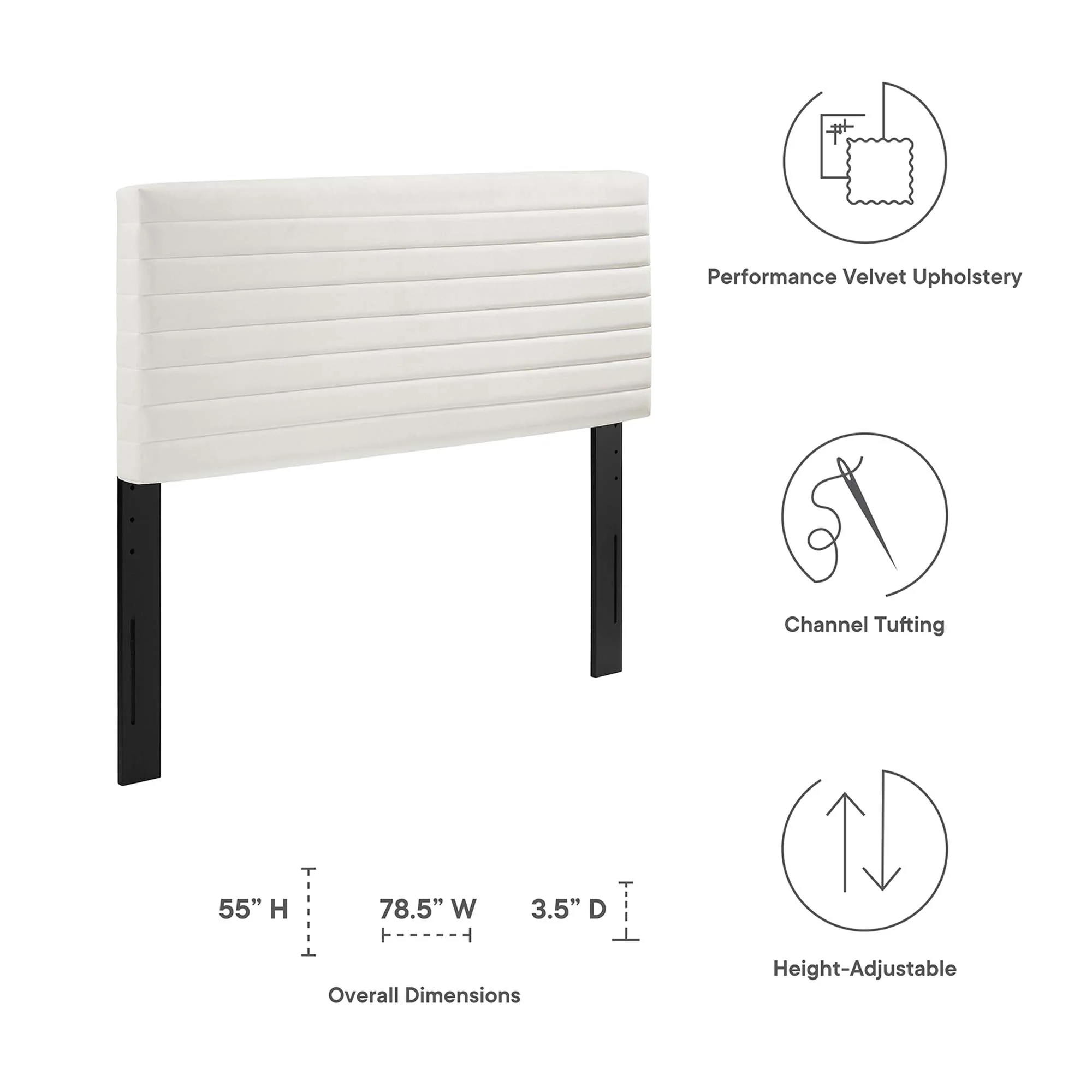 Channel Tufted Performance Velvet Headboard - Image 26