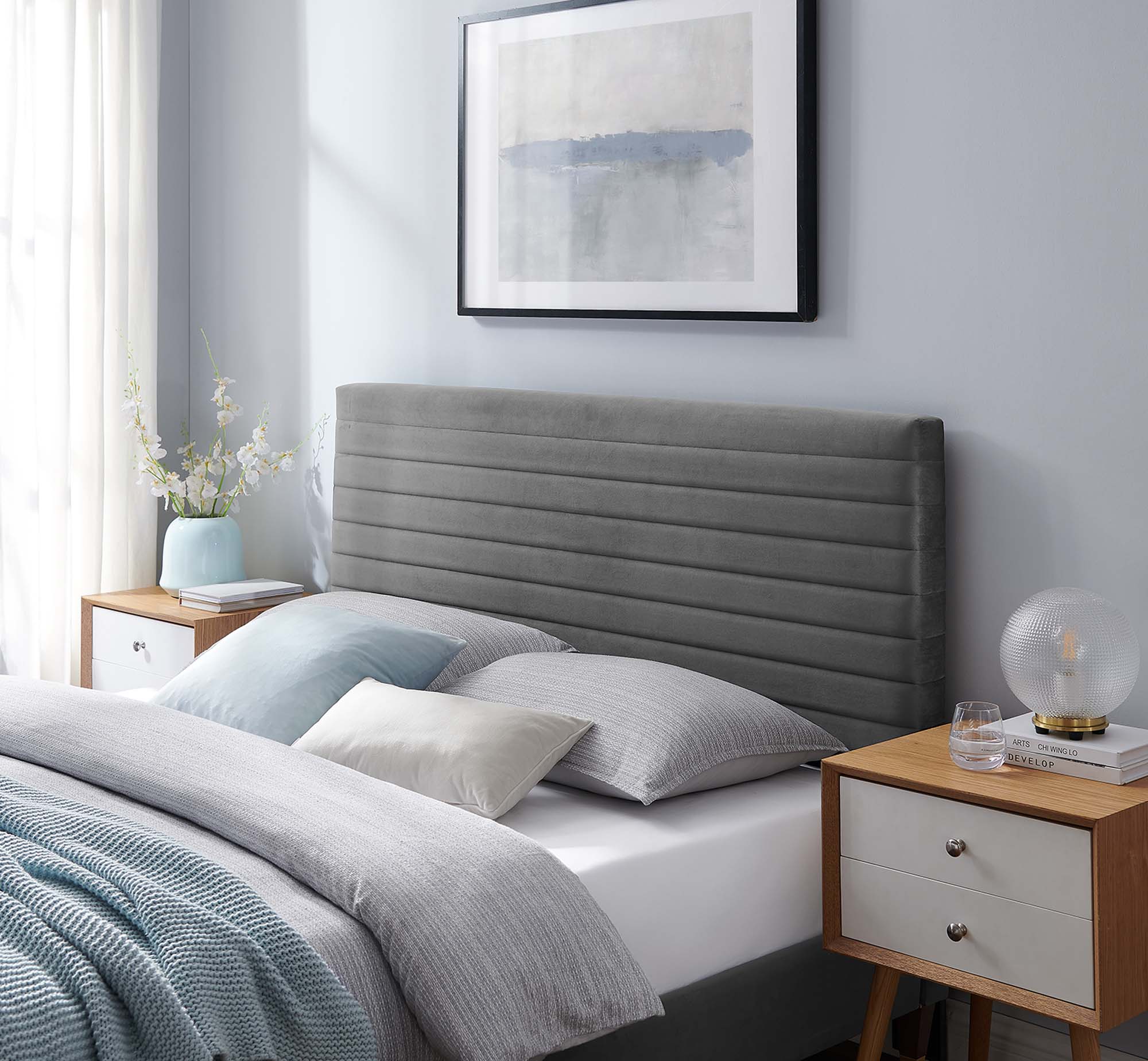 Channel Tufted Performance Velvet Headboard - Image 8