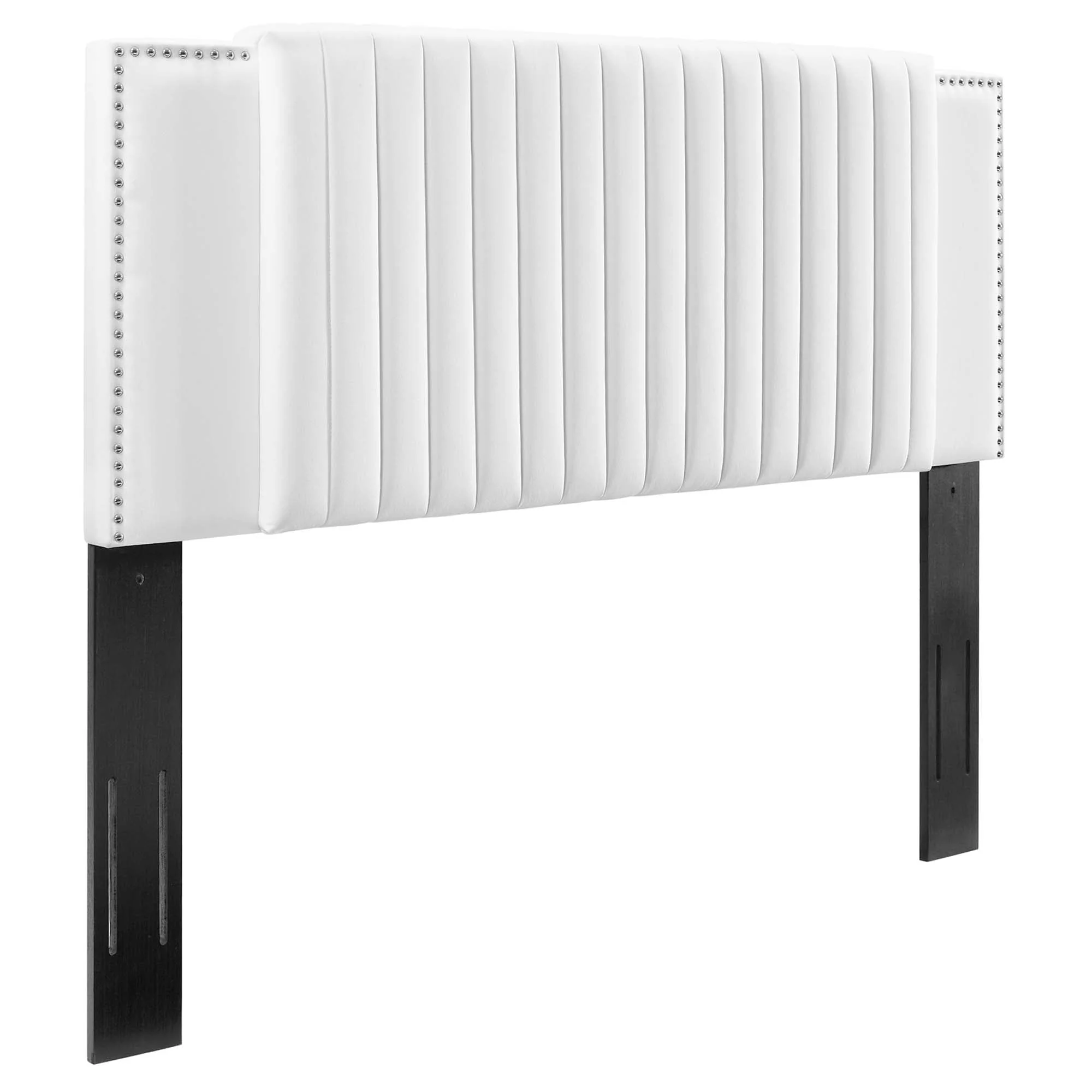 Channel Tufted Performance Velvet Headboard with Nailhead Trim - Image 7