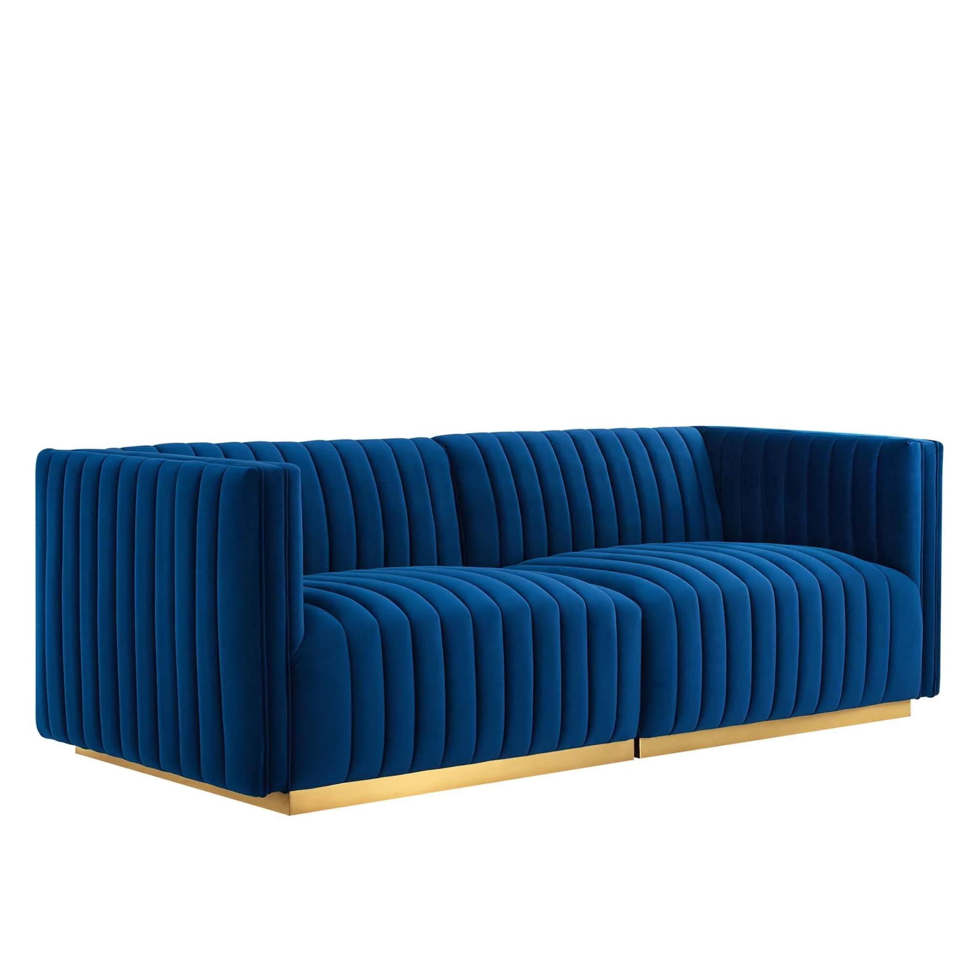 Channel Tufted Performance Velvet Loveseat - 83 Inch - Image 15