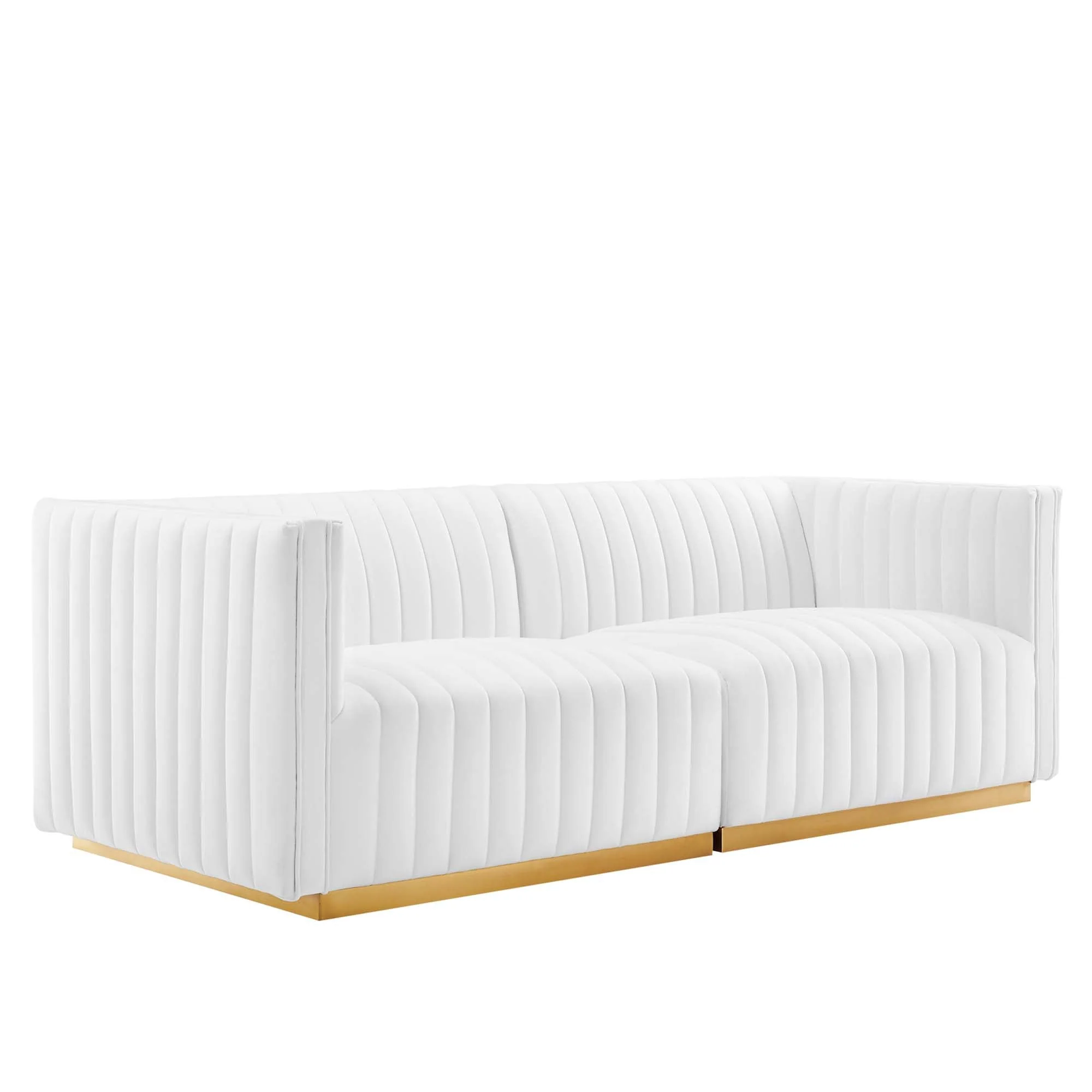 Channel Tufted Performance Velvet Loveseat - 83 Inch - Image 22