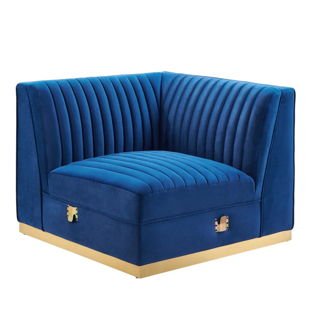 Channel Tufted Performance Velvet Modular Right Corner Chair 36 Inch - Image 13