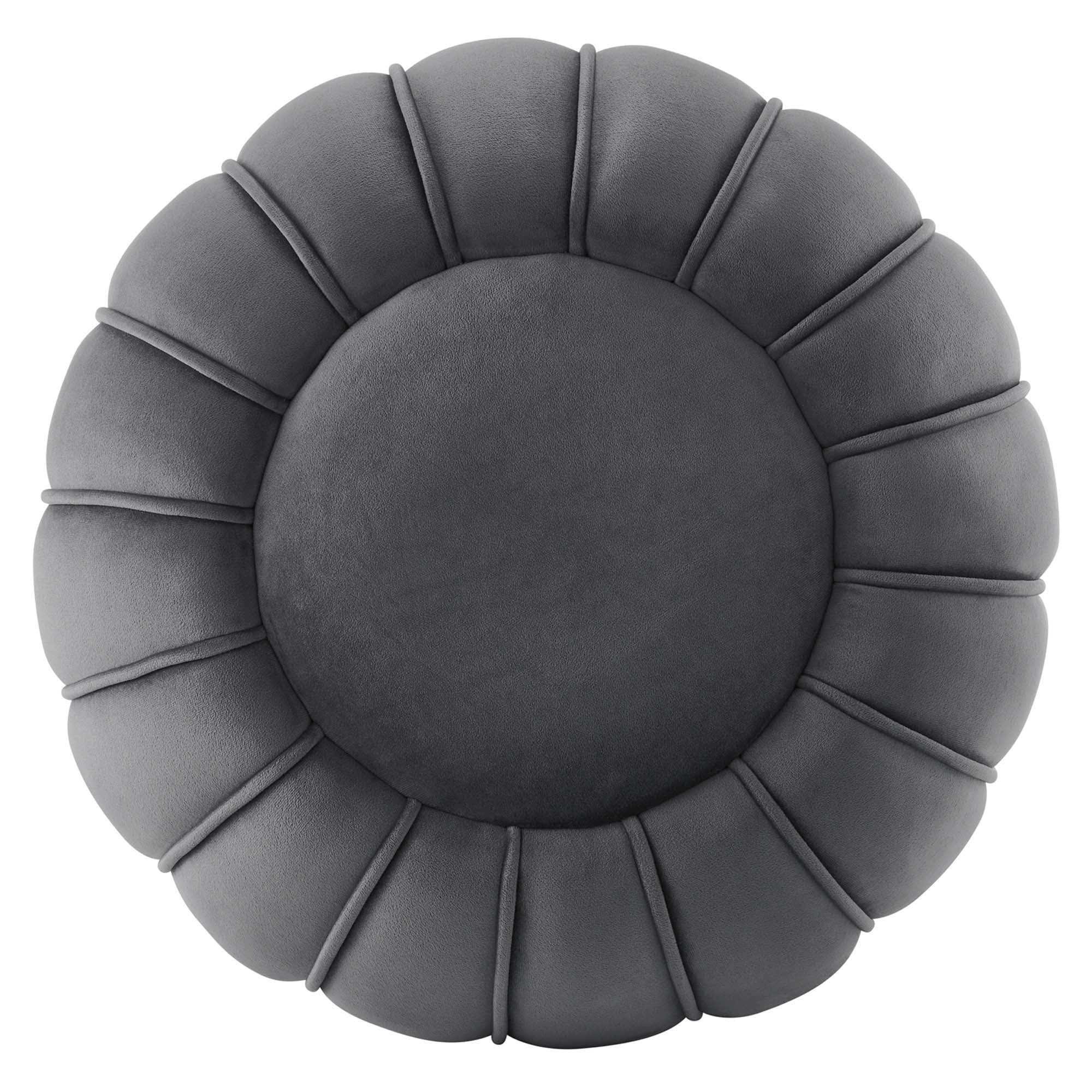 Channel Tufted Performance Velvet Ottoman – 19 Inch - Image 6