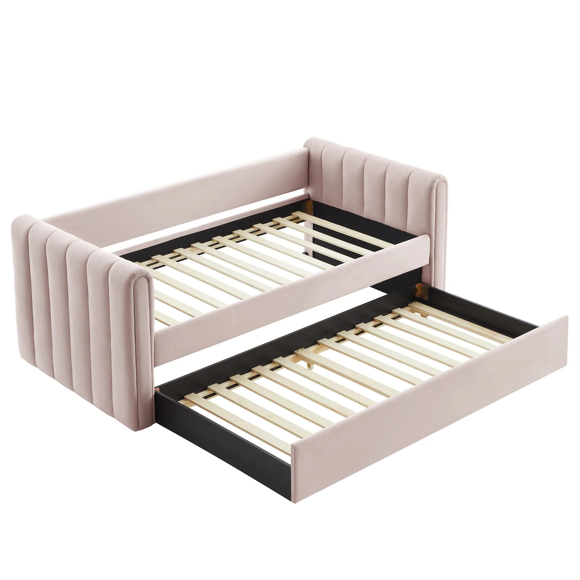Channel Tufted Performance Velvet Twin Daybed with Trundle - Image 22