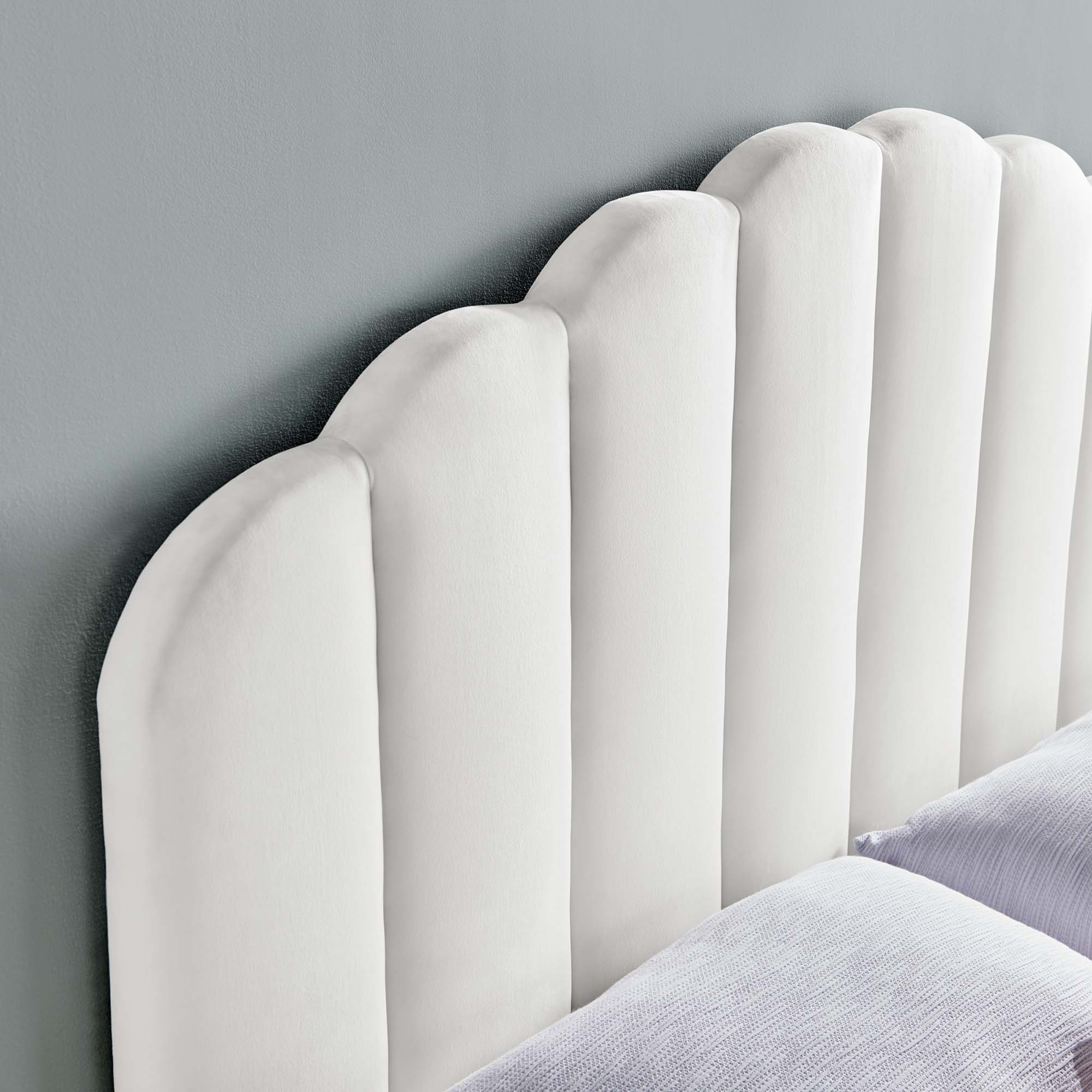 Channel Tufted Scalloped Performance Velvet Headboard - Image 26