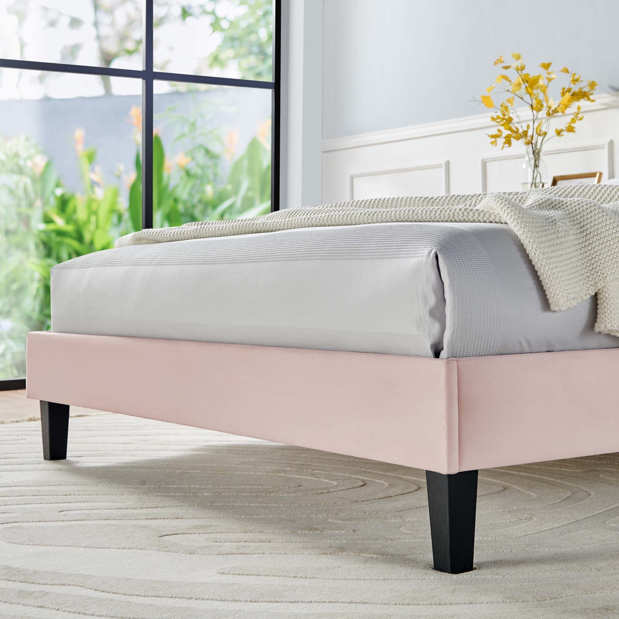 Channel Tufted Scalloped Performance Velvet Platform Bed - Image 55