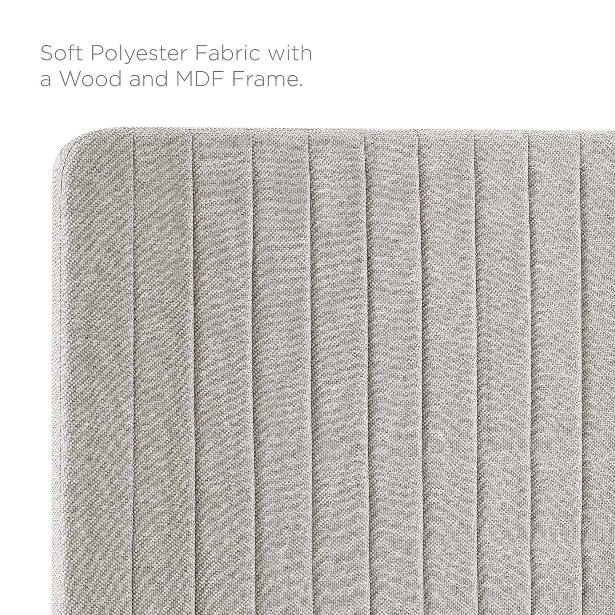 Channel Tufted Upholstered Fabric Headboard - Image 9