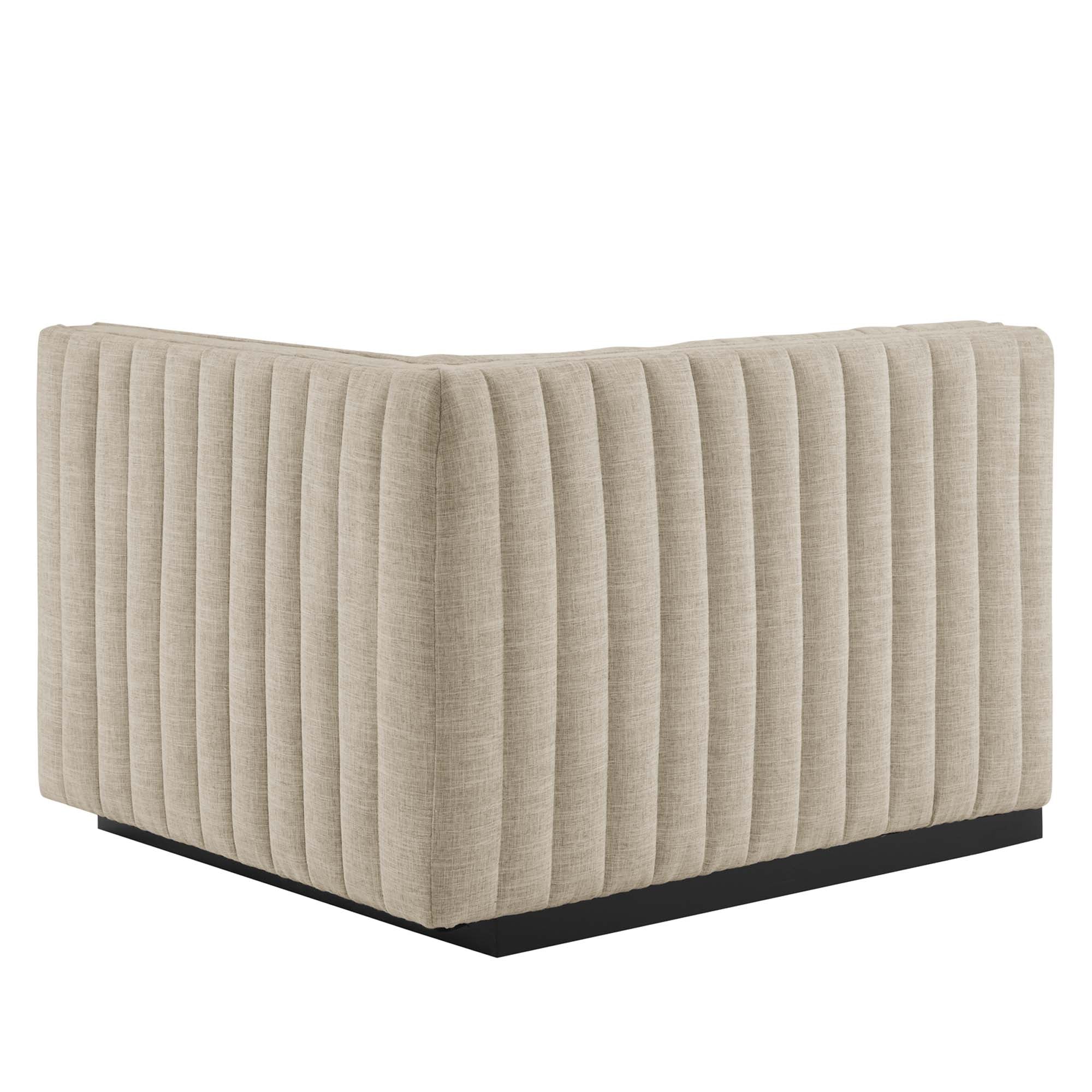 Channel Tufted Upholstered Fabric Right-Arm Sectional Chair 37 Inch - Image 3