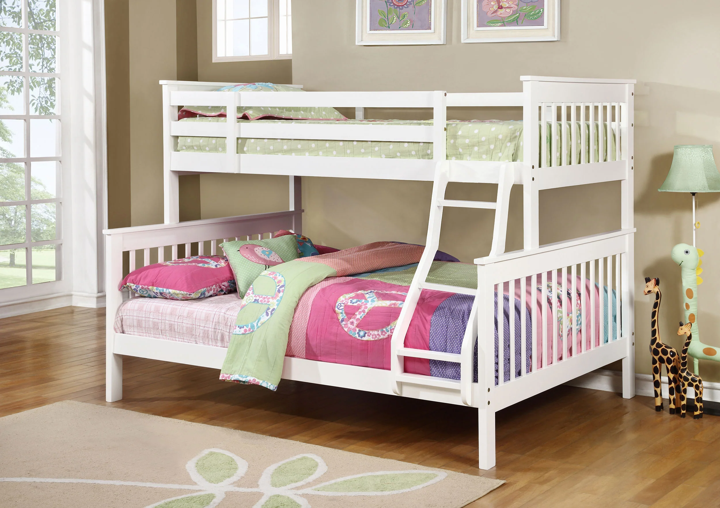 Chapman Wood Twin Over Full Bunk Bed in White - Image 3