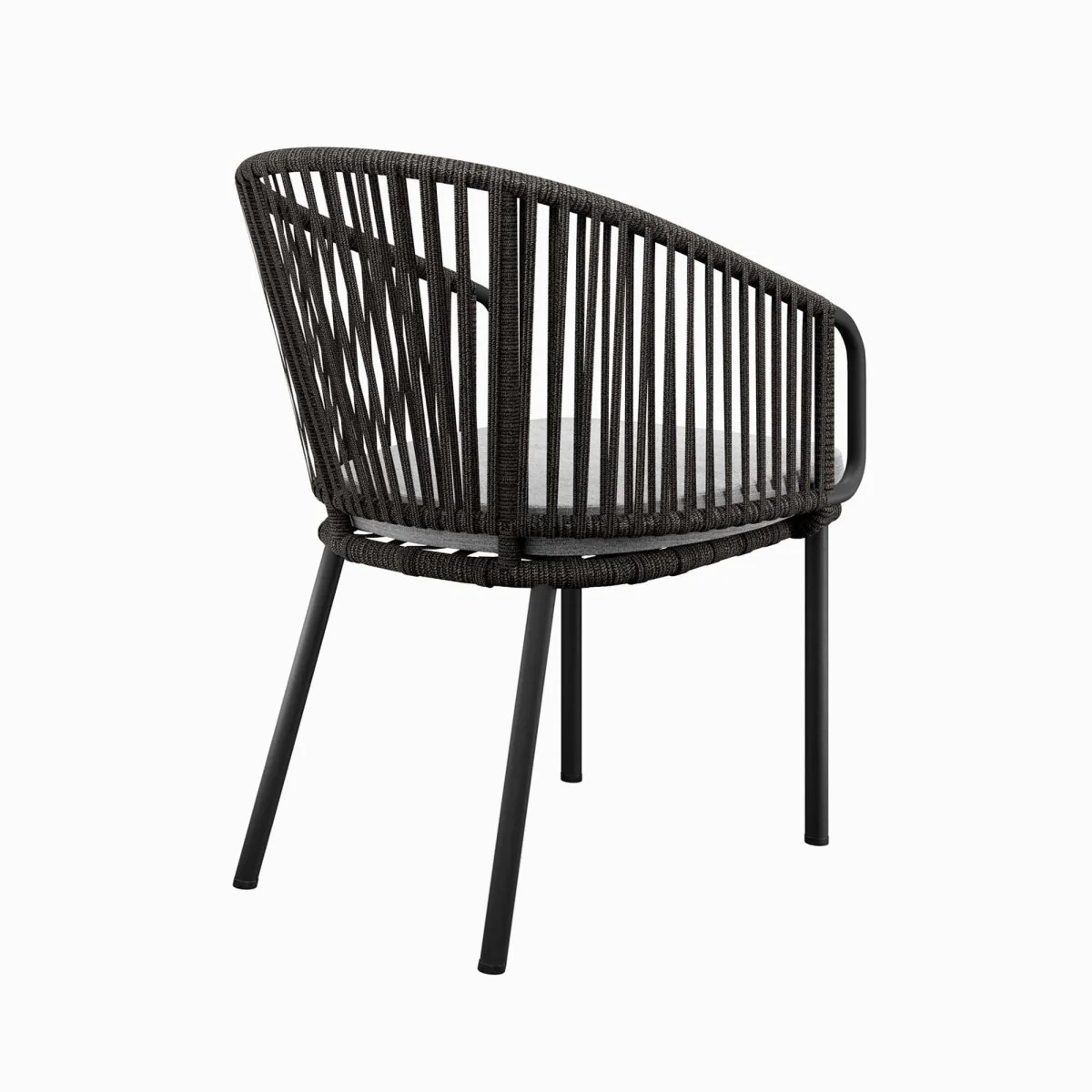 30" Charcoal Gray Outdoor Rope Patio Dining Armchair - Image 4