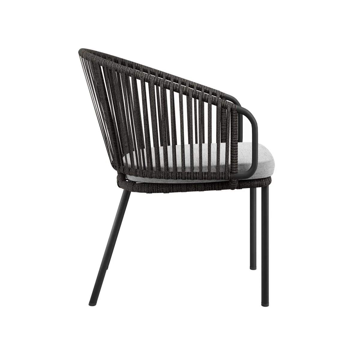 30" Charcoal Gray Outdoor Rope Patio Dining Armchair - Image 5