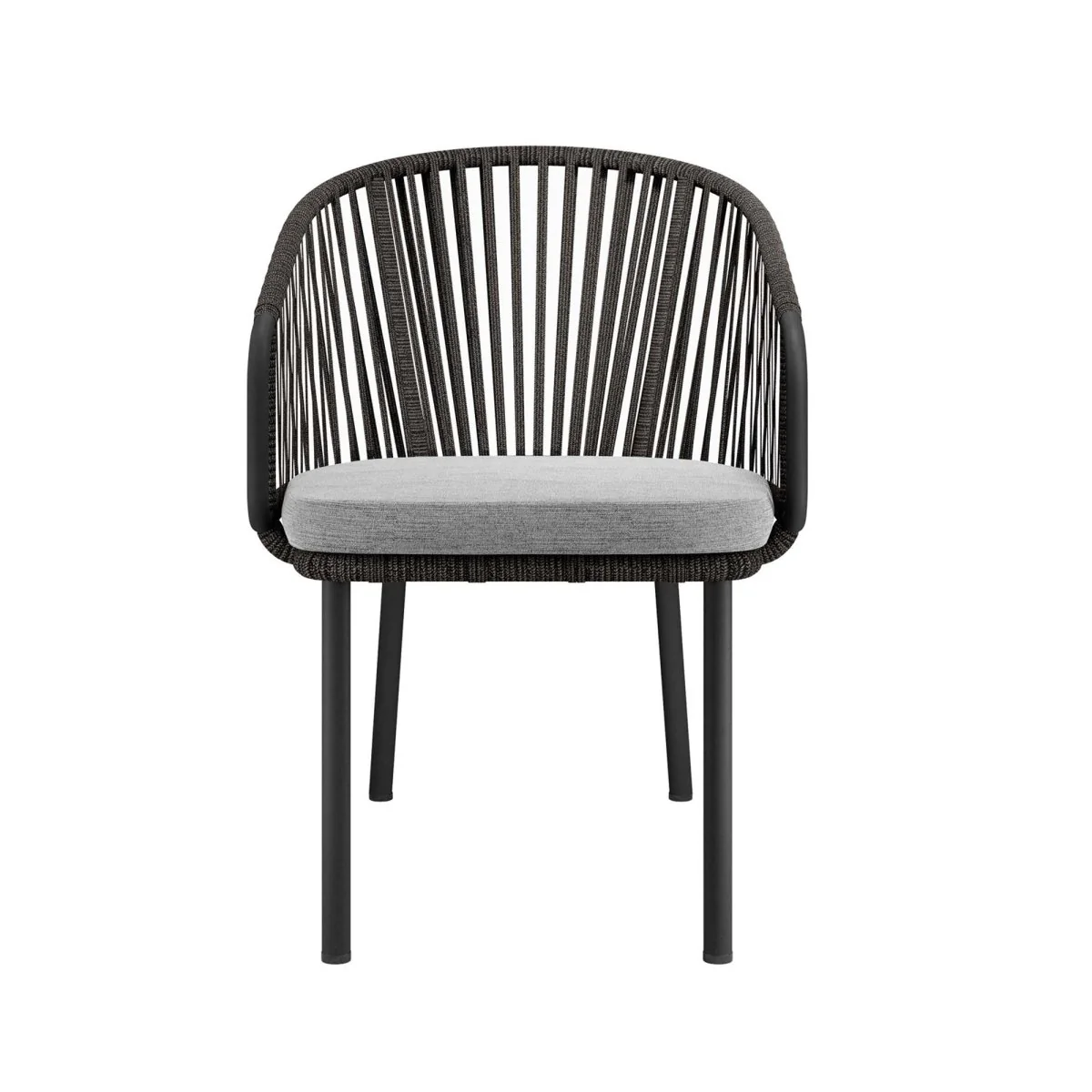30" Charcoal Gray Outdoor Rope Patio Dining Armchair - Image 6
