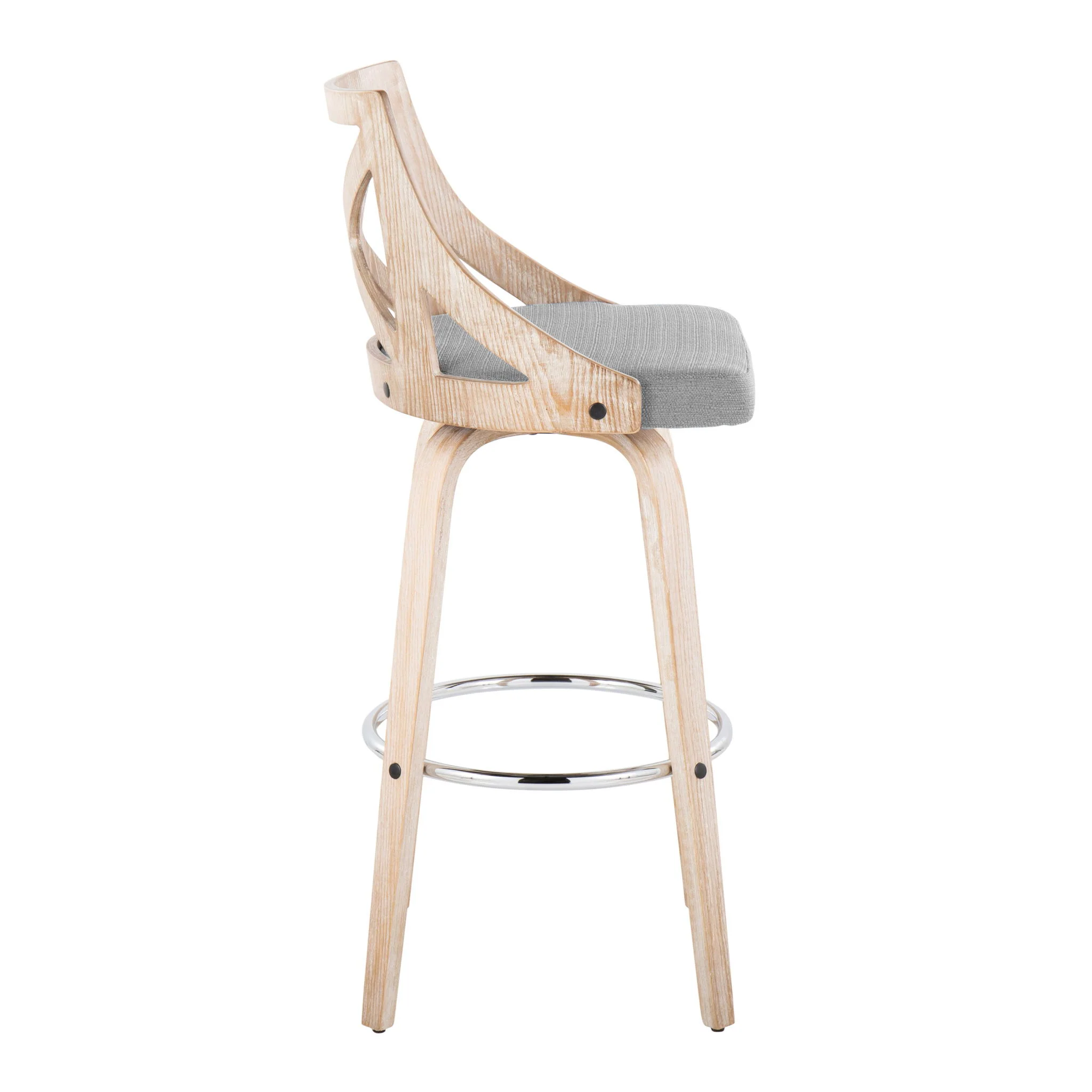 Charlotte - Farmhouse Fixed Height Bar Stool With Swivel And Round Footrest (Set of 2) - Image 11
