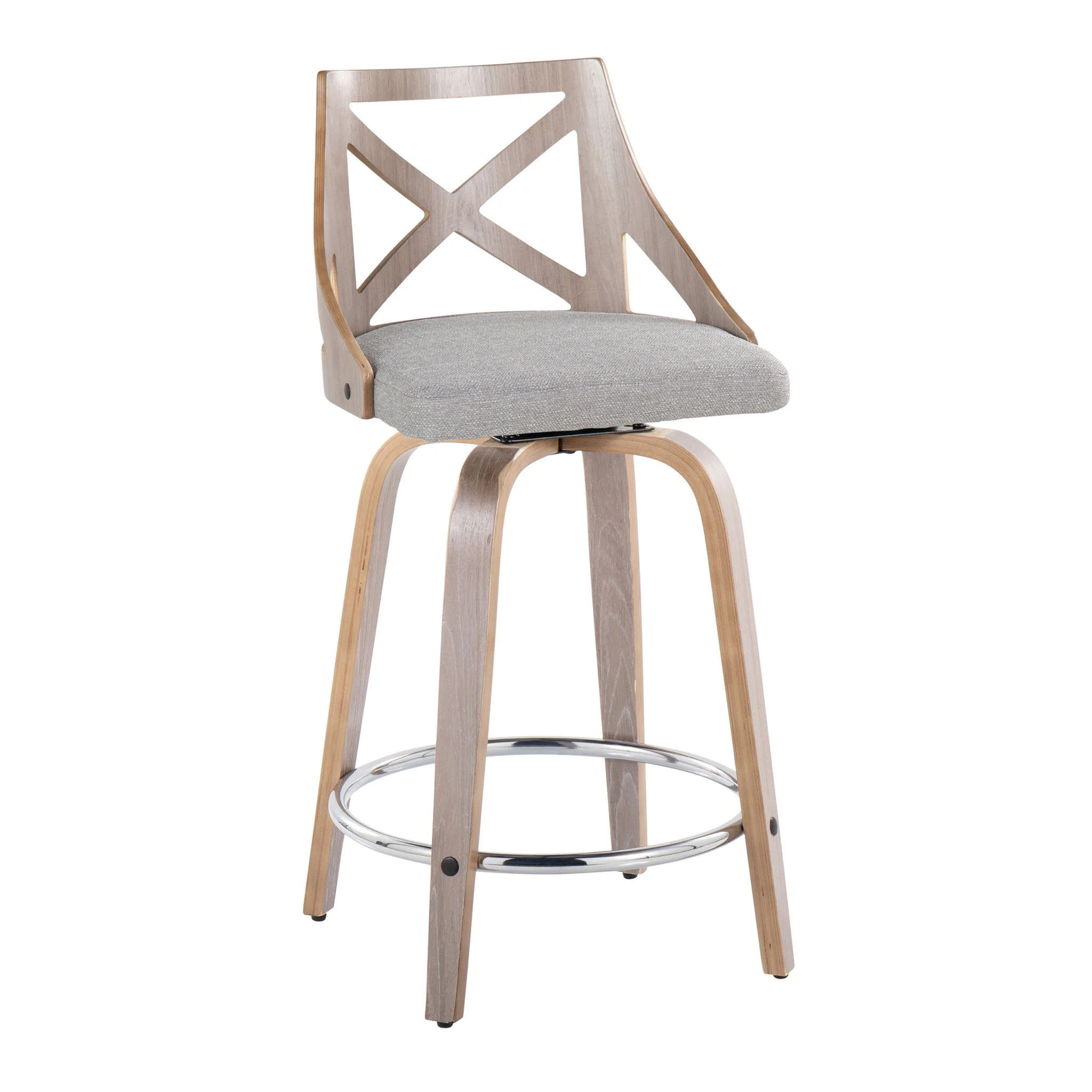 Charlotte - Farmhouse Fixed Height Counter Stool & Swivel With Round Footrest (Set of 2) - Image 9