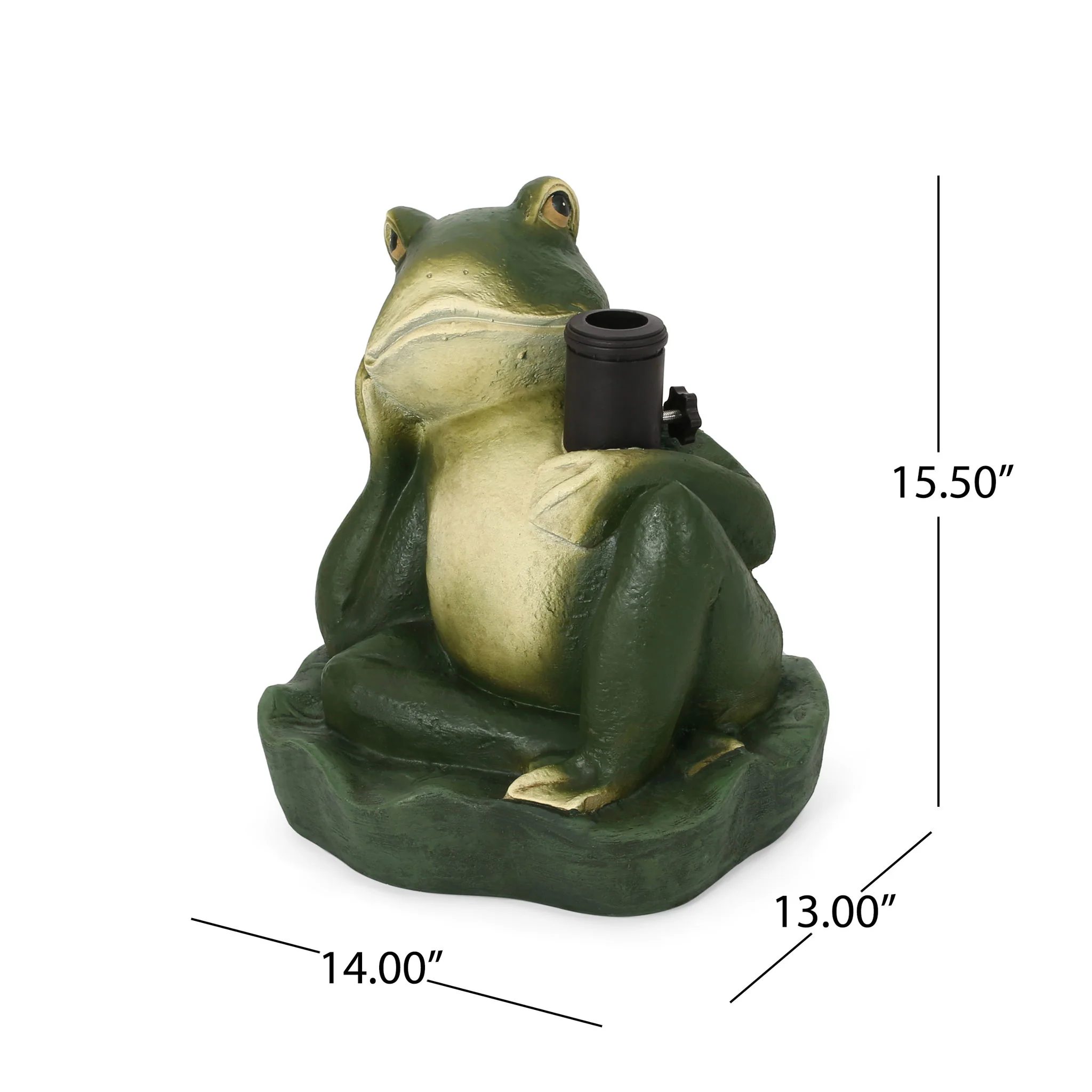 Charming Frog Prince Umbrella Base With Concrete Design - Green - Image 7