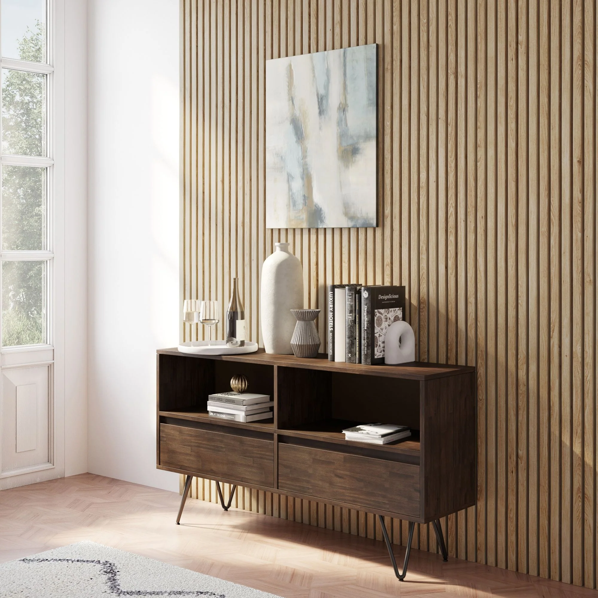 Chase - Low Bookcase - Rustic Natural Aged Brown - Image 7
