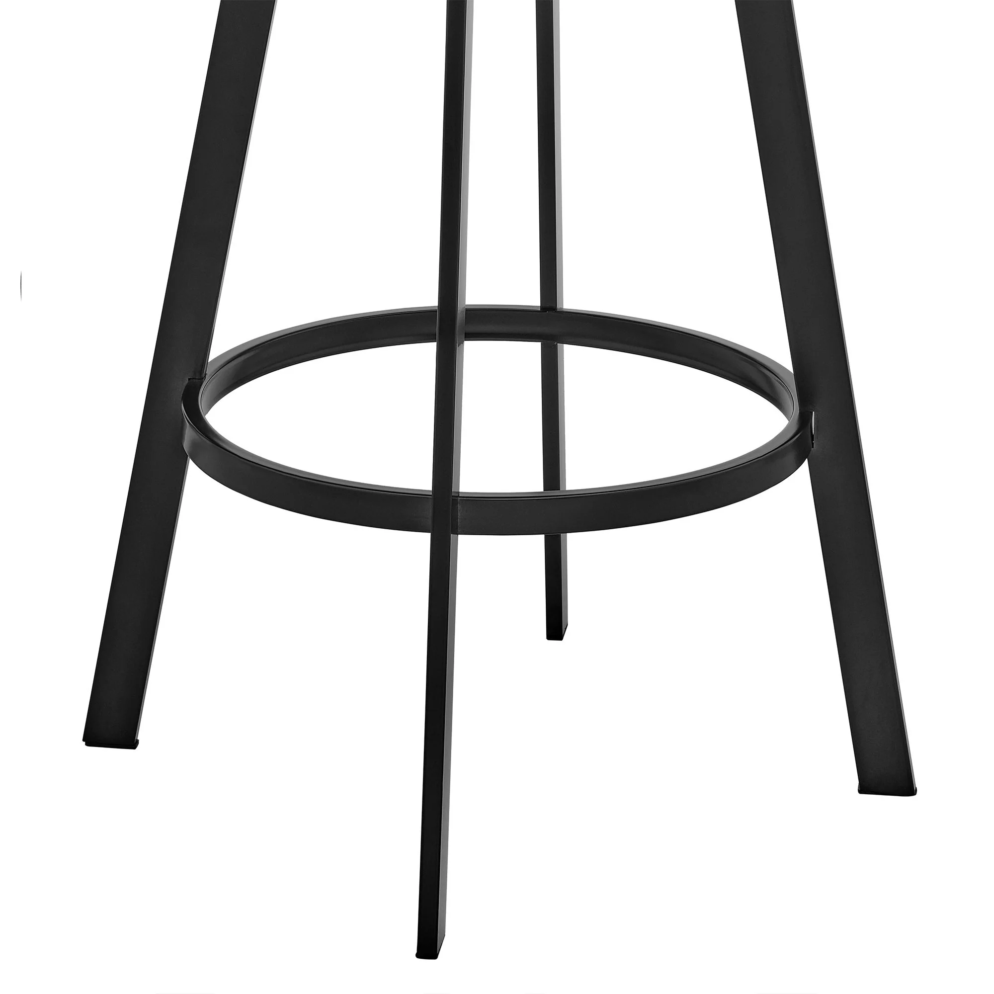 Chelsea - 25" Counter Height Swivel Bar Stool - Black Finish And Gray Faux Leather - Image 2
