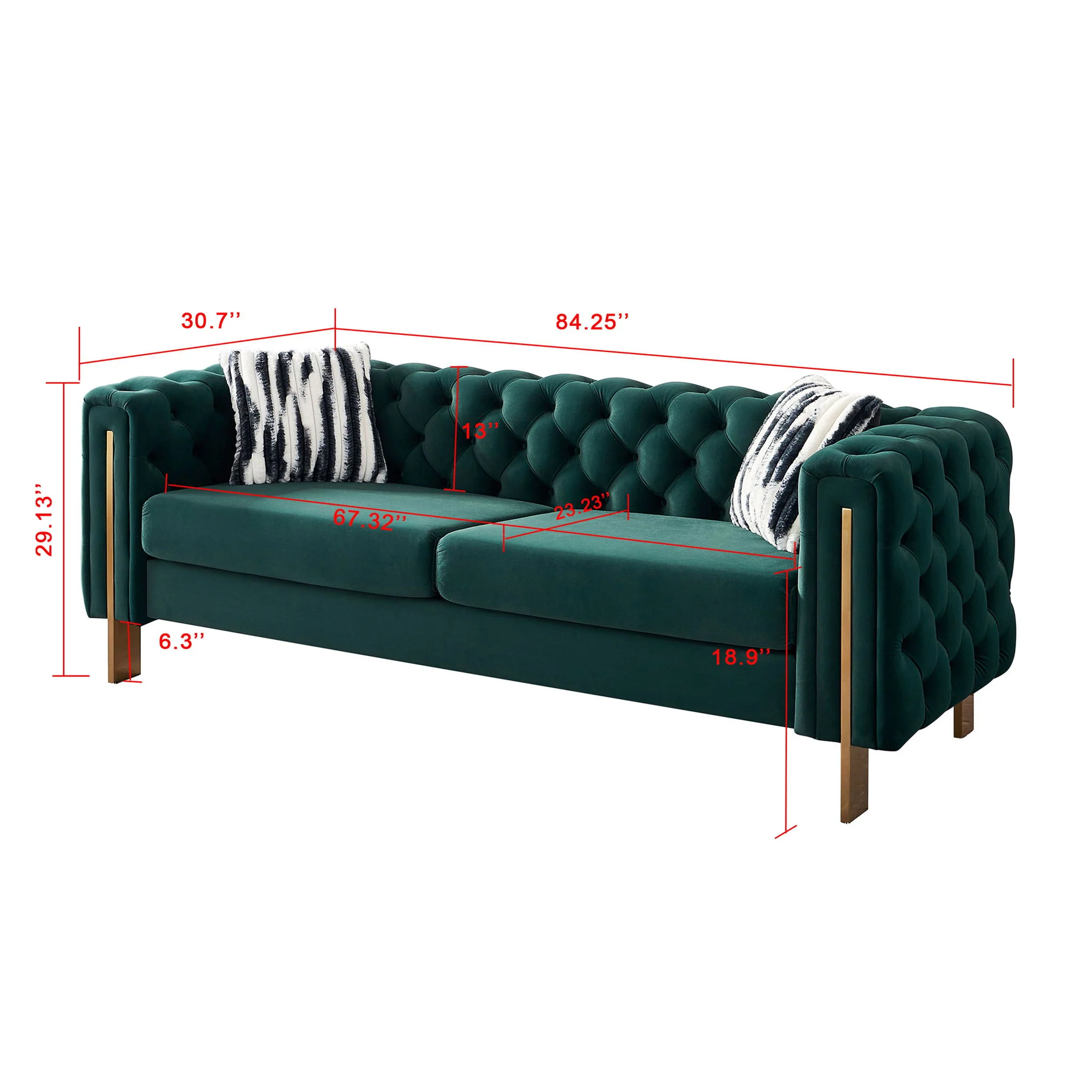 Chesterfield - Modern Tufted Living Room Sofa, 84.25''W Couch - Image 30