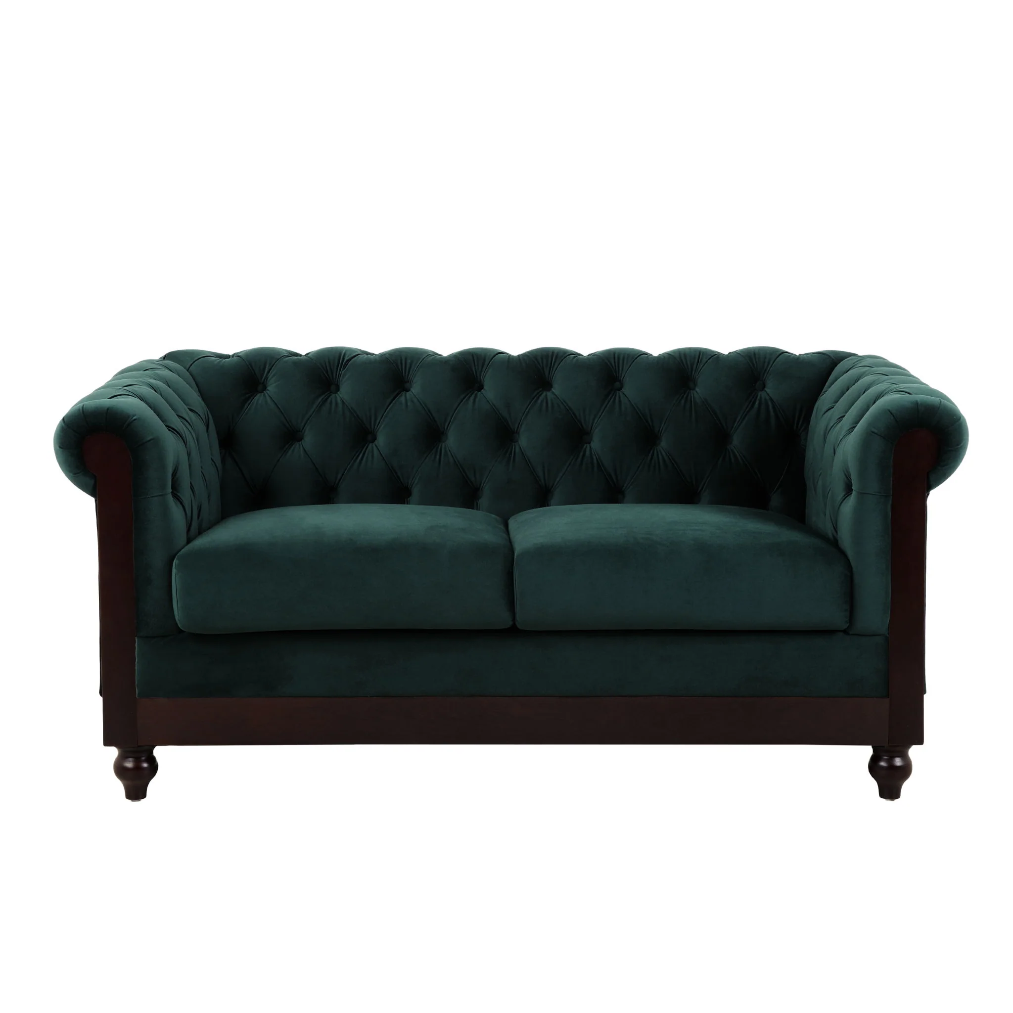 Chesterfield Loveseat Sofa, 2 Person Rolled Arm Upholstered Couch - Image 18