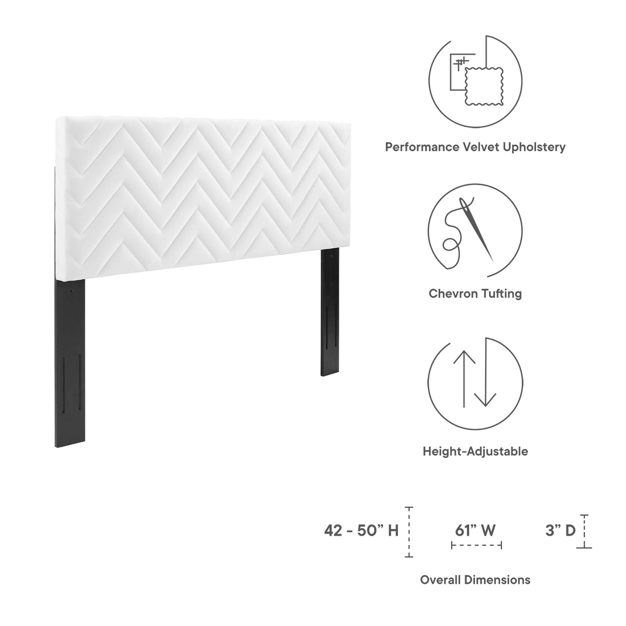 Chevron Tufted Performance Velvet Headboard - Image 2