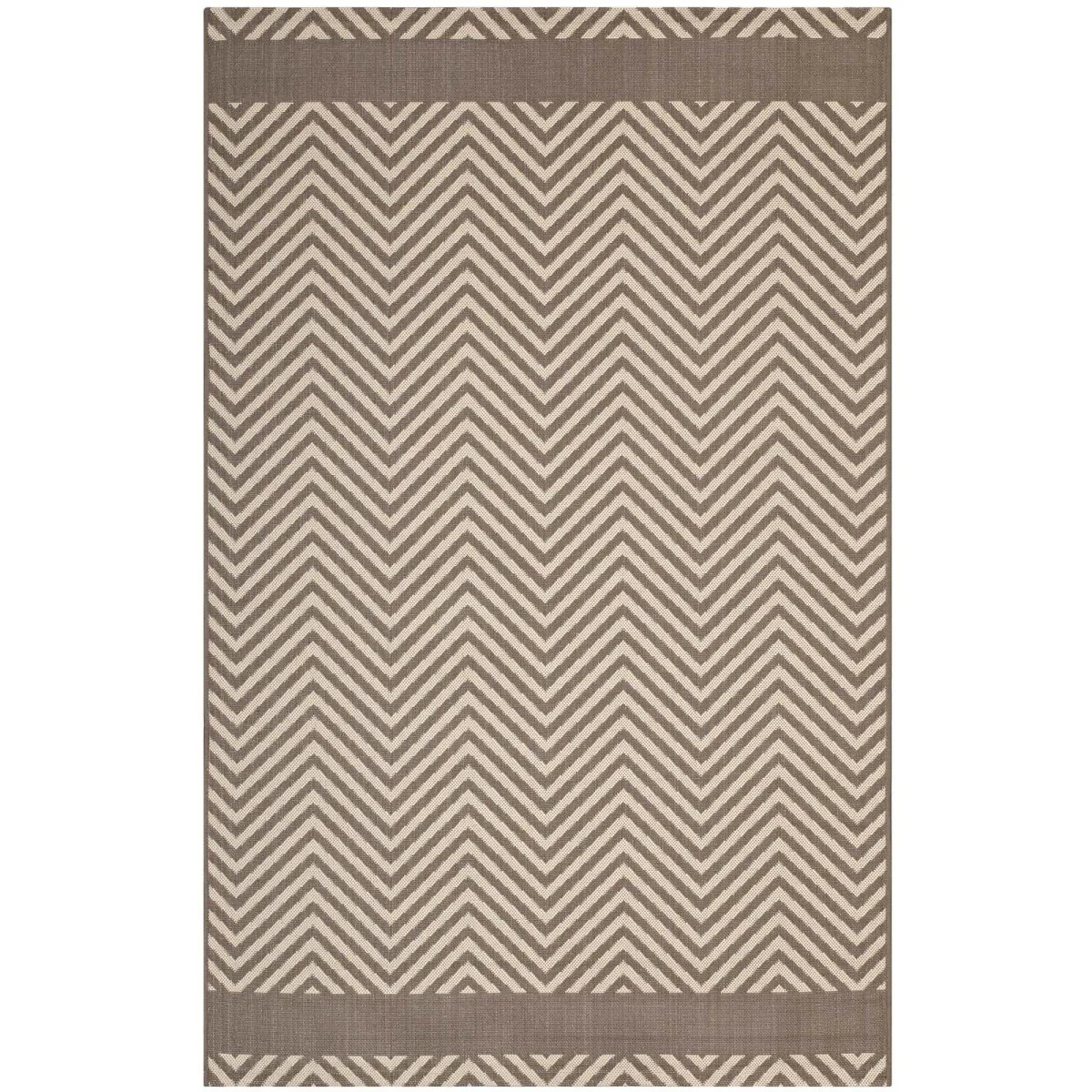 Chevron With End Borders Indoor and Outdoor Area Rug Modern Geometric Accent Rug
