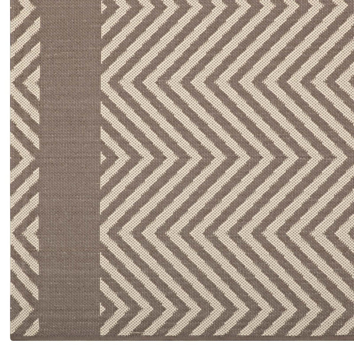 Chevron With End Borders Indoor and Outdoor Area Rug Modern Geometric Accent Rug - Image 2