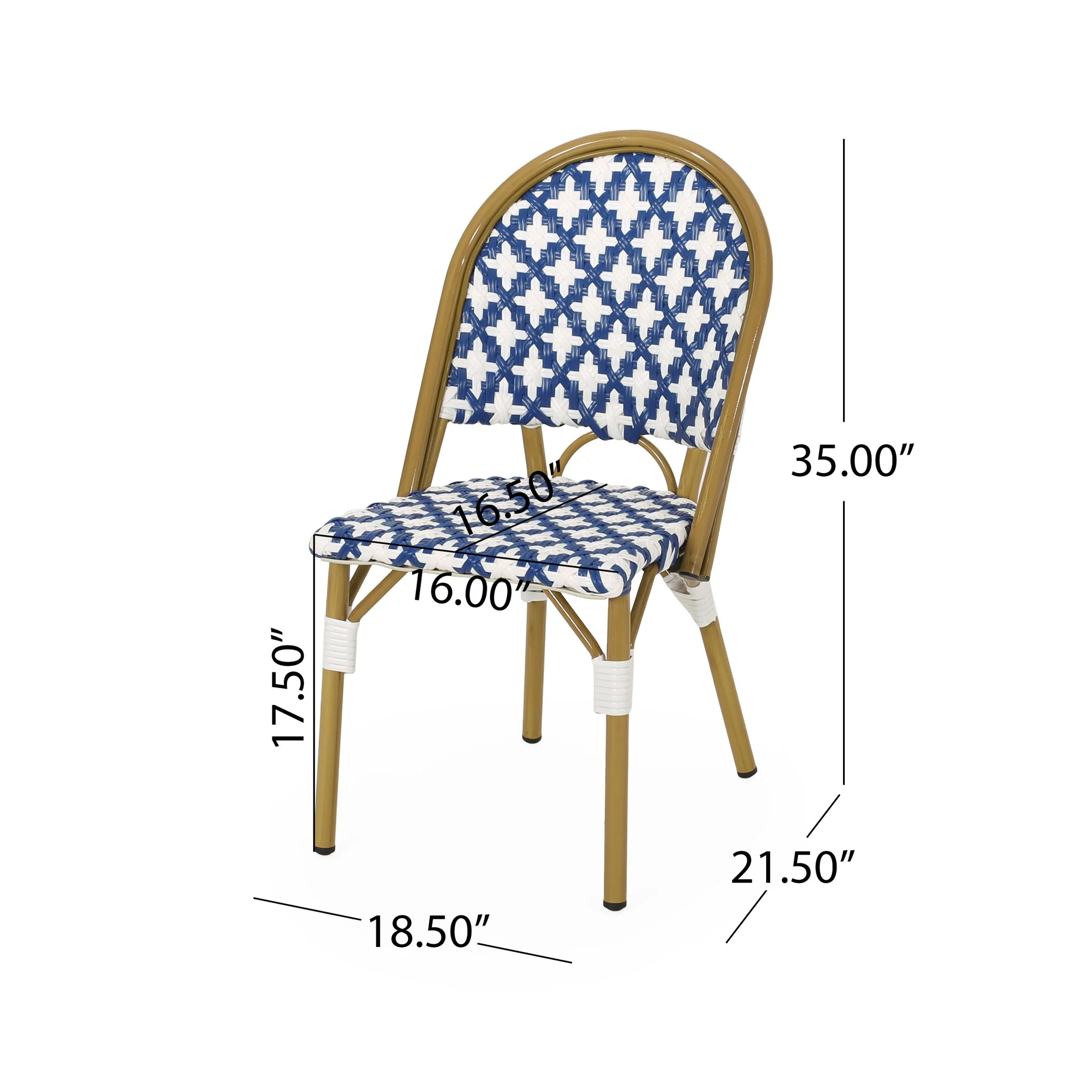 Chic French Bistro Chair With Durable Rattan And Aluminum Frame - Image 11