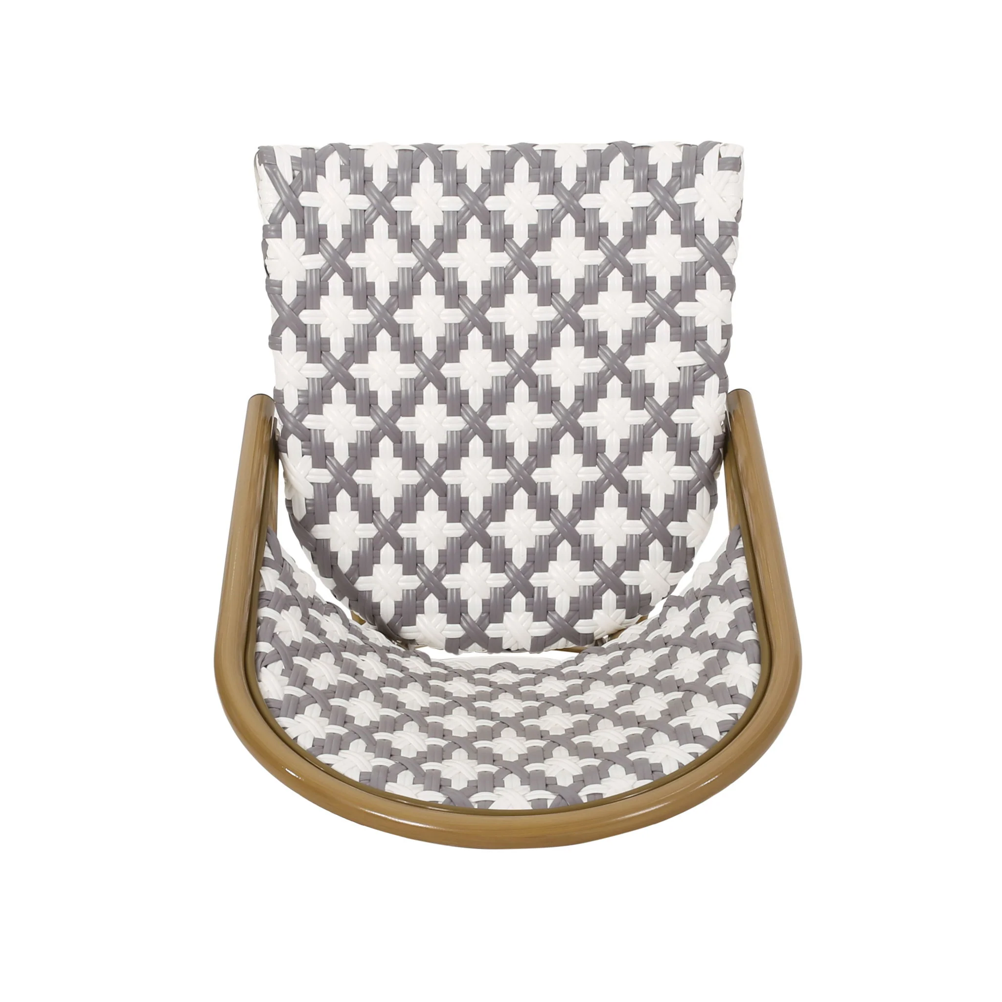Chic French Bistro Chair With Durable Rattan And Aluminum Frame - Image 9