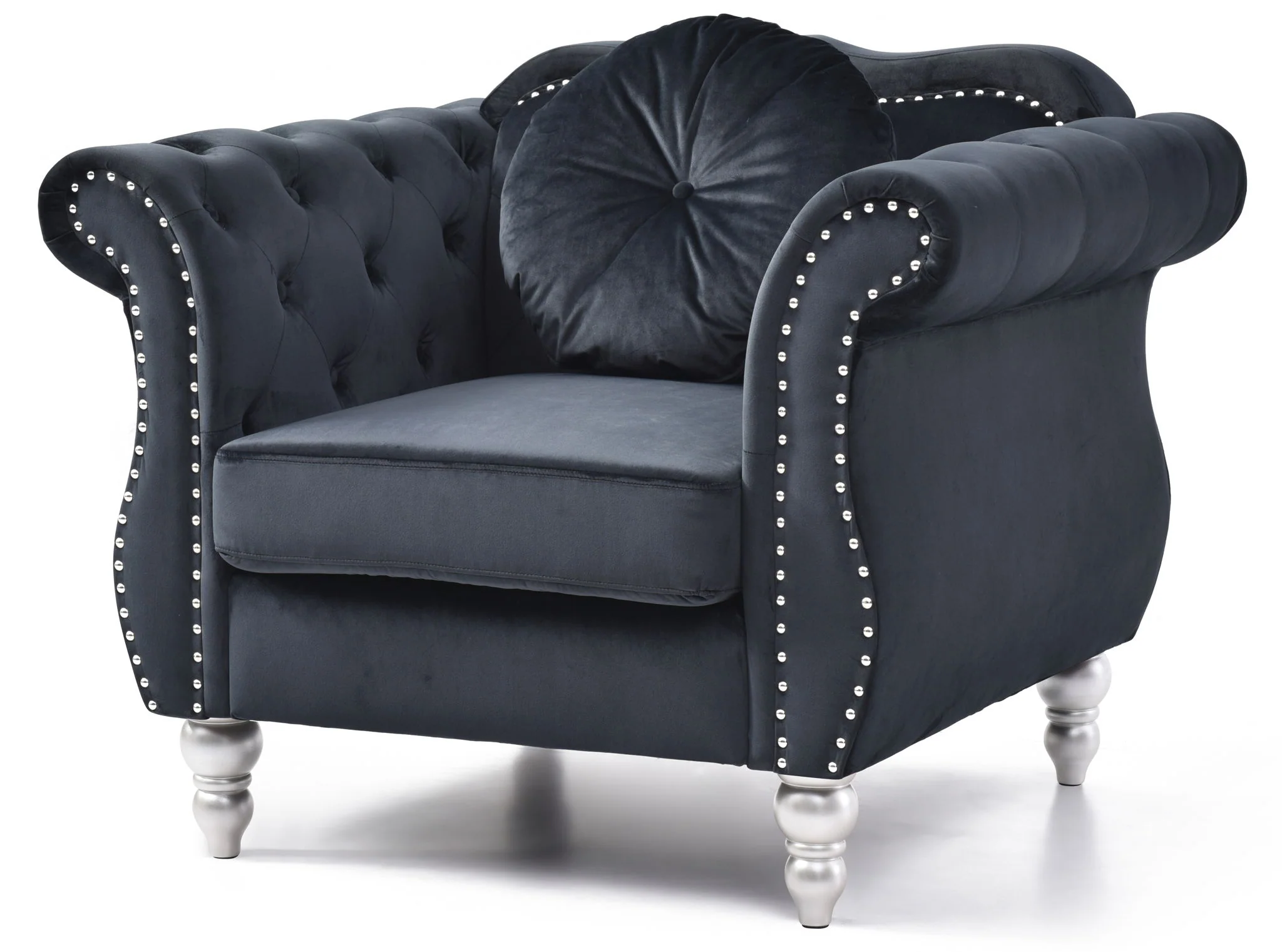 Chic Transitional Flared Arm Chair - Image 15